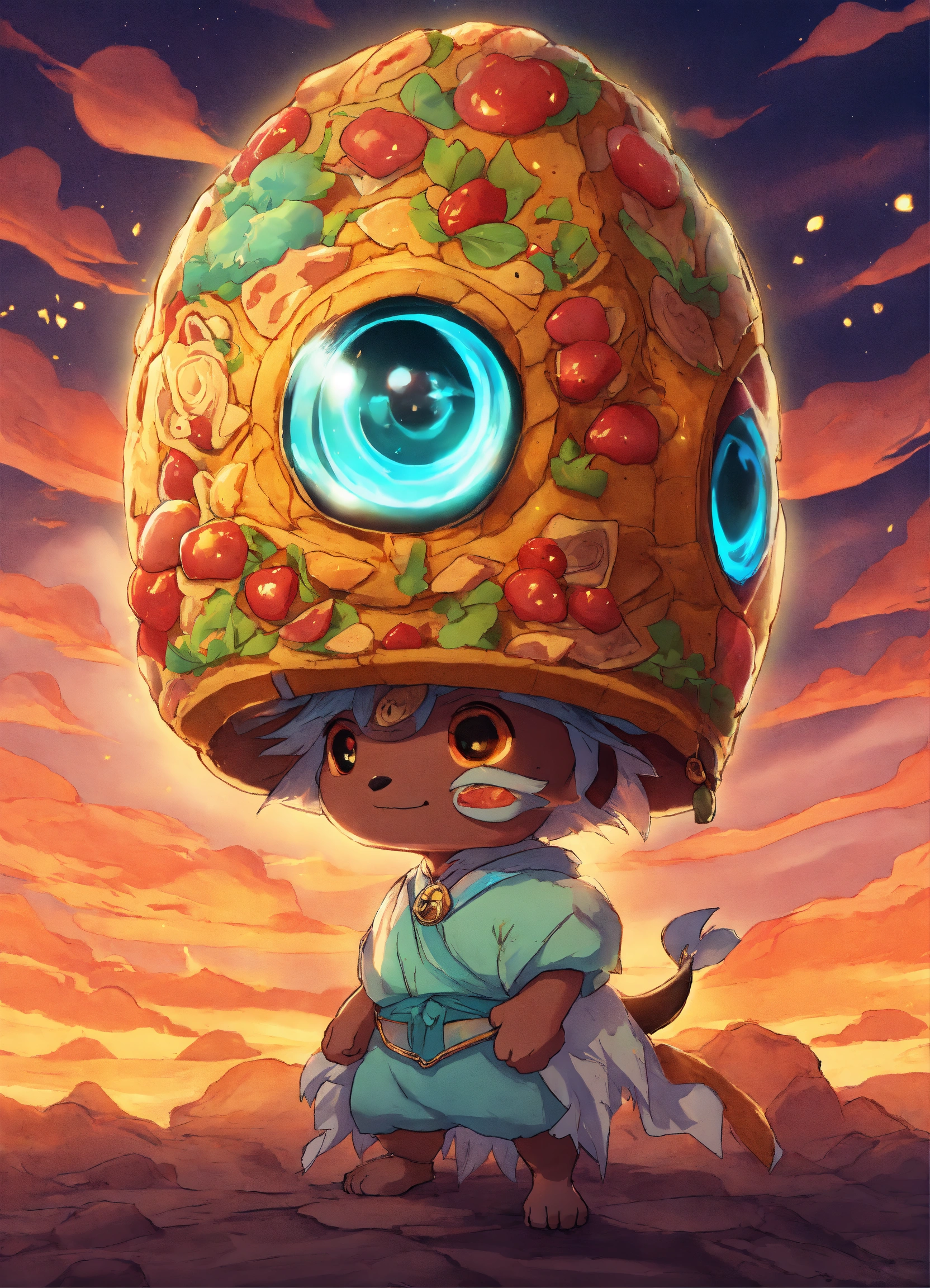 Lexica - Anime energy-bending taco-faced creature