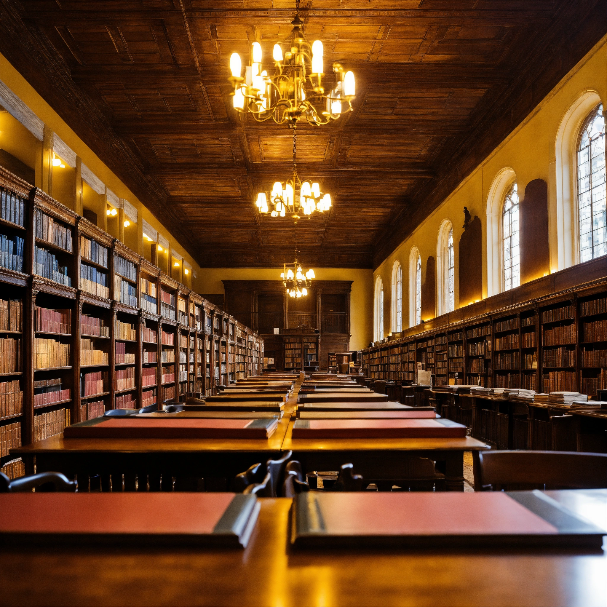 Lexica - A photo of a law library with rows of bookshelves filled with ...