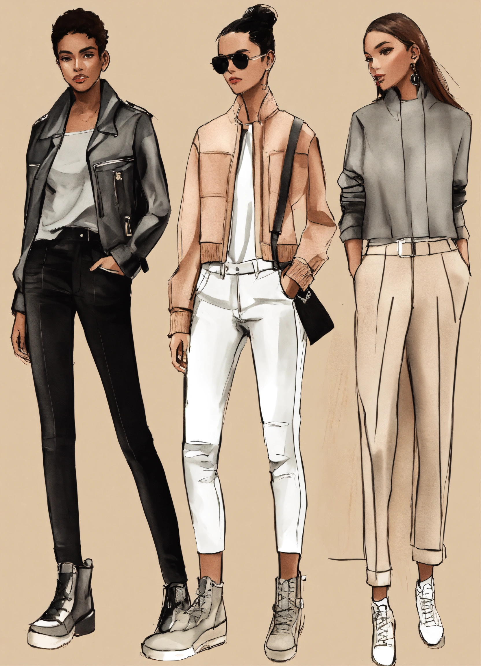 Lexica - Sketch of casual wear with structured pieces in a ...
