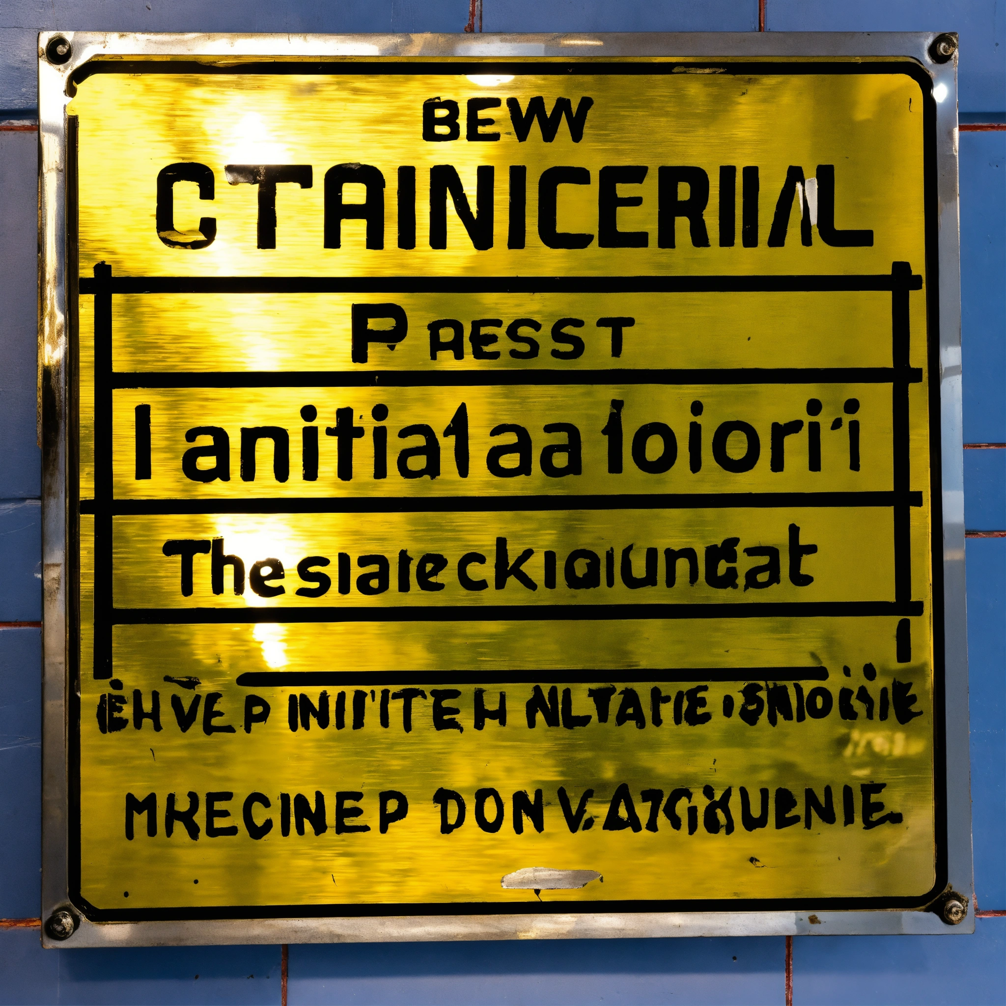 Lexica - A photo of a janitorial sign. The sign is made of metal and ...
