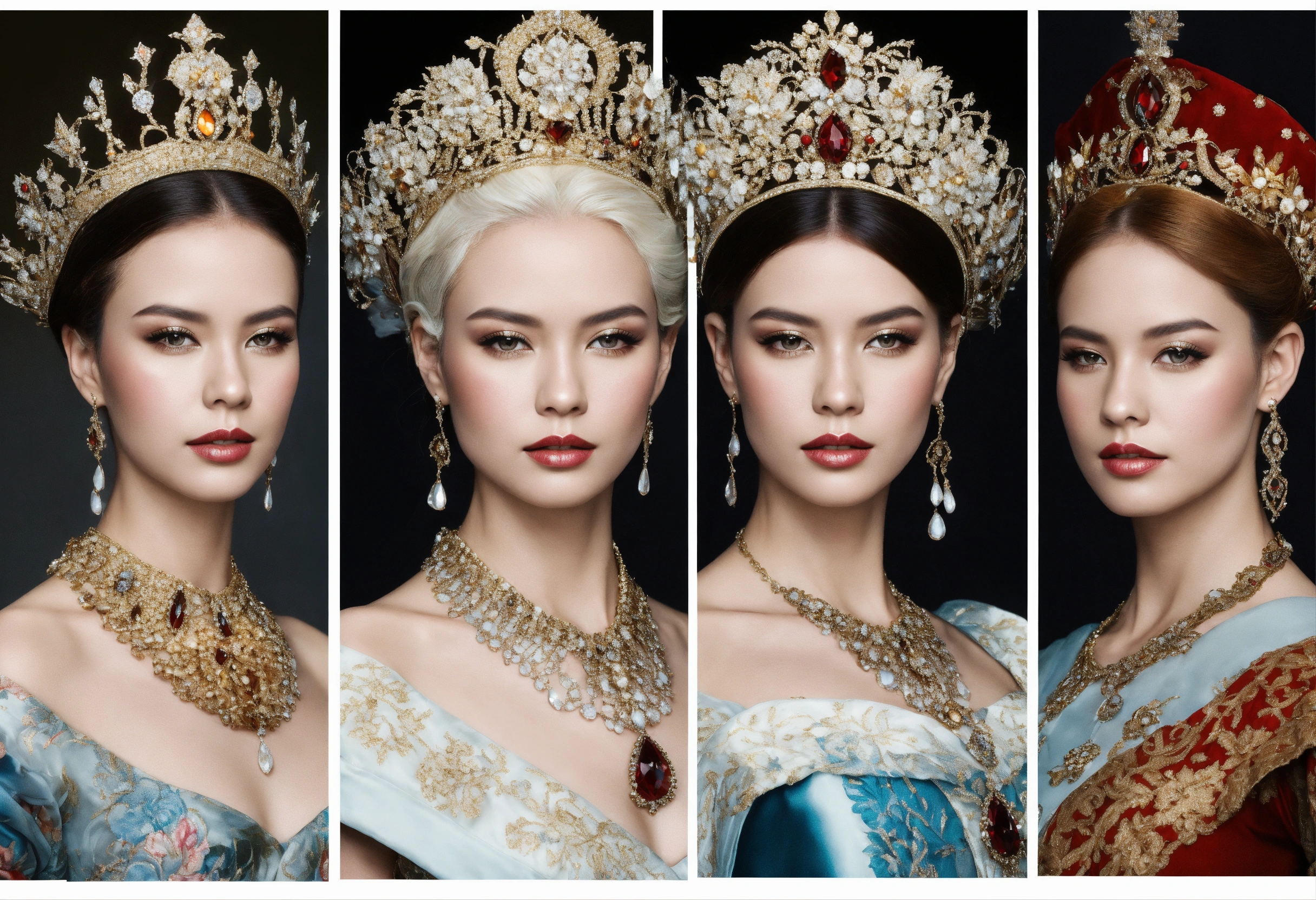 Lexica - Take photos of different queens in reference style,White skin ...