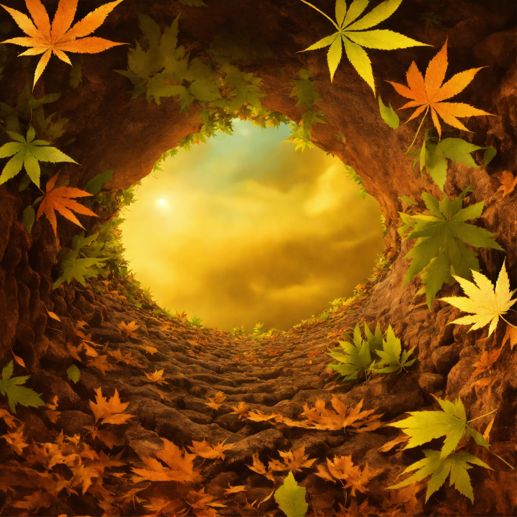 Lexica - A panoramic texture with optical illusion image with a cave ...