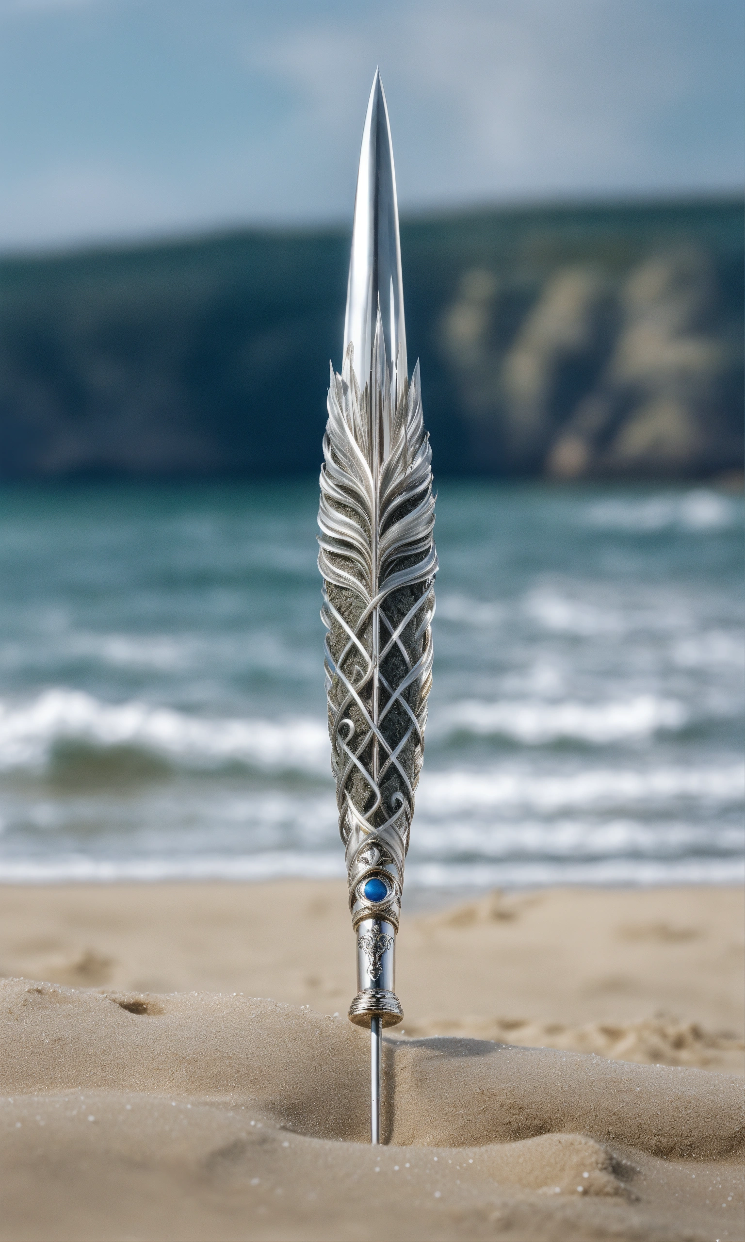 Lexica - 8k, picture of a narrow and delicate toothed spear with sharp ...