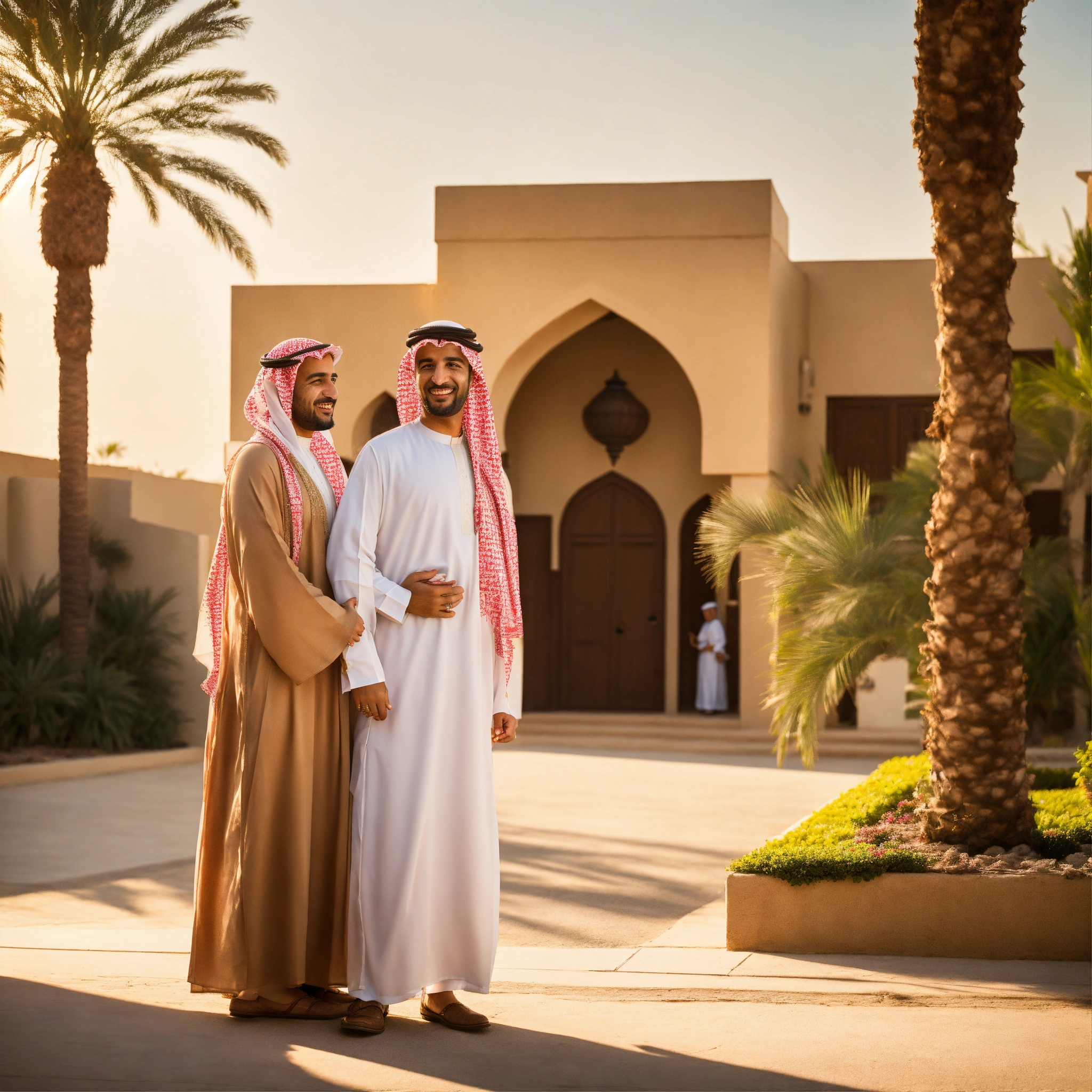 Lexica - Imagine a happy Arabian family, dressed in traditional attire ...