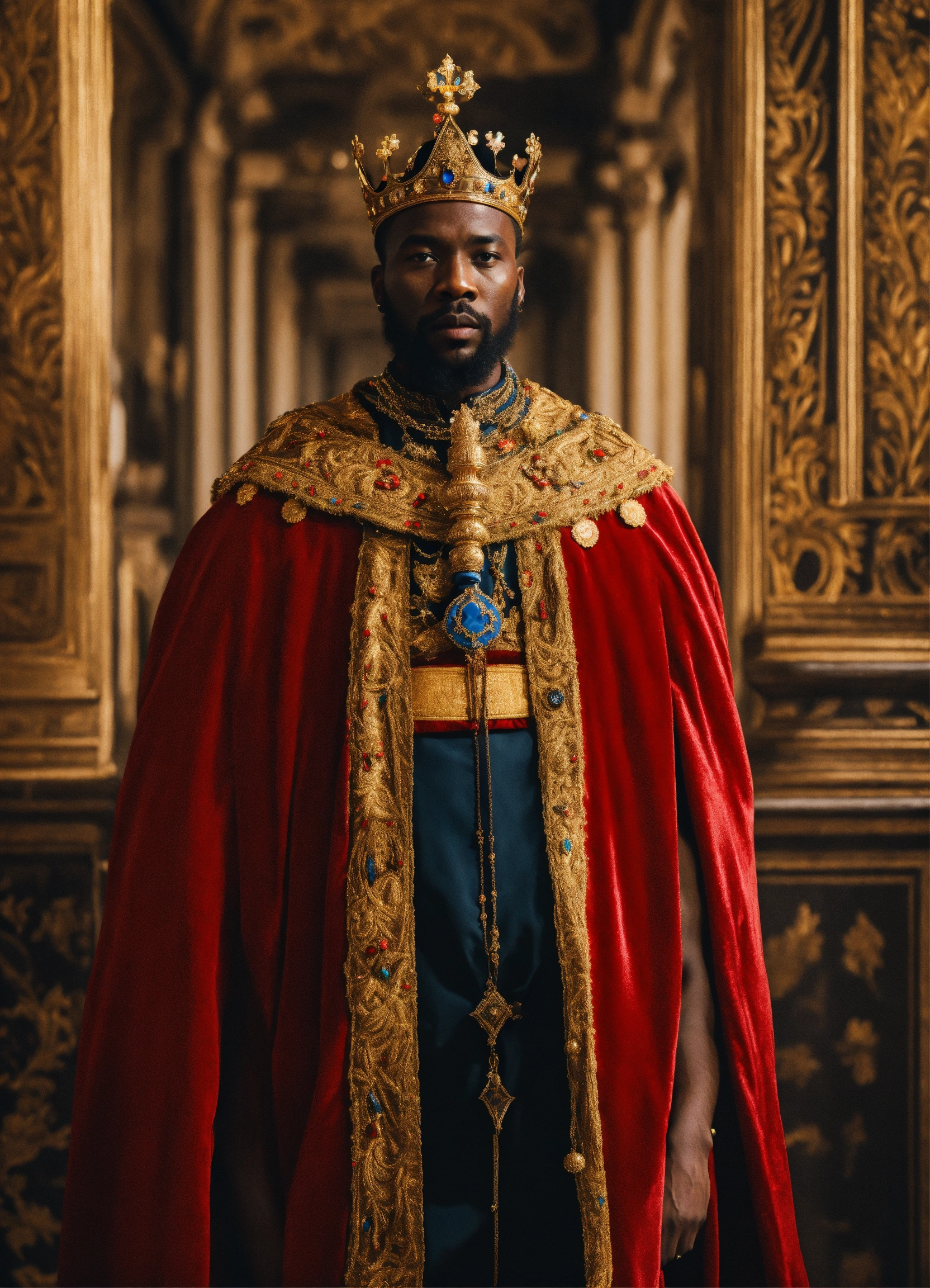 Lexica - A black king wearing a royal robe