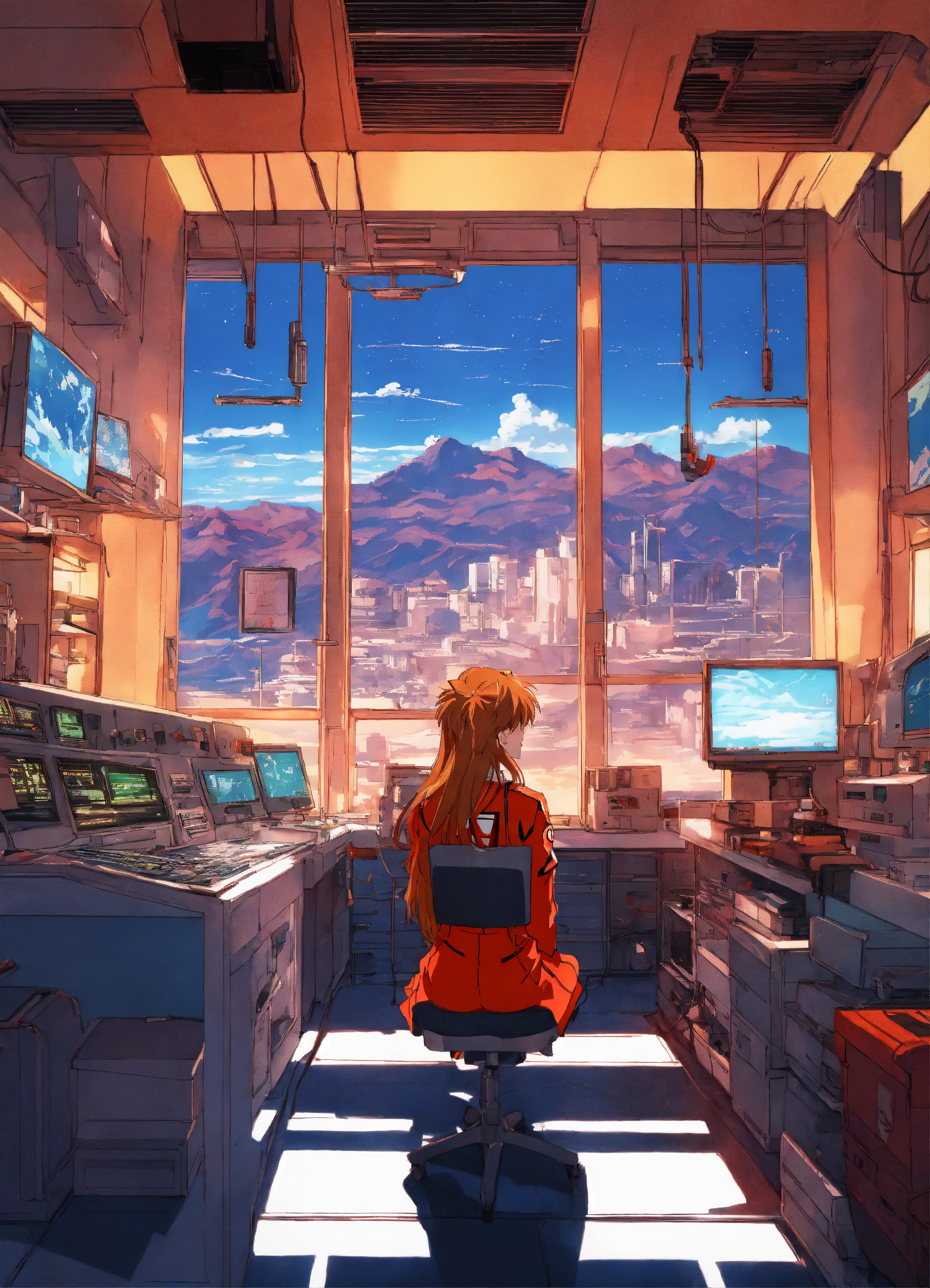 Lexica - Anime illustration of a stressed out Asuka Langley Soryu from ...