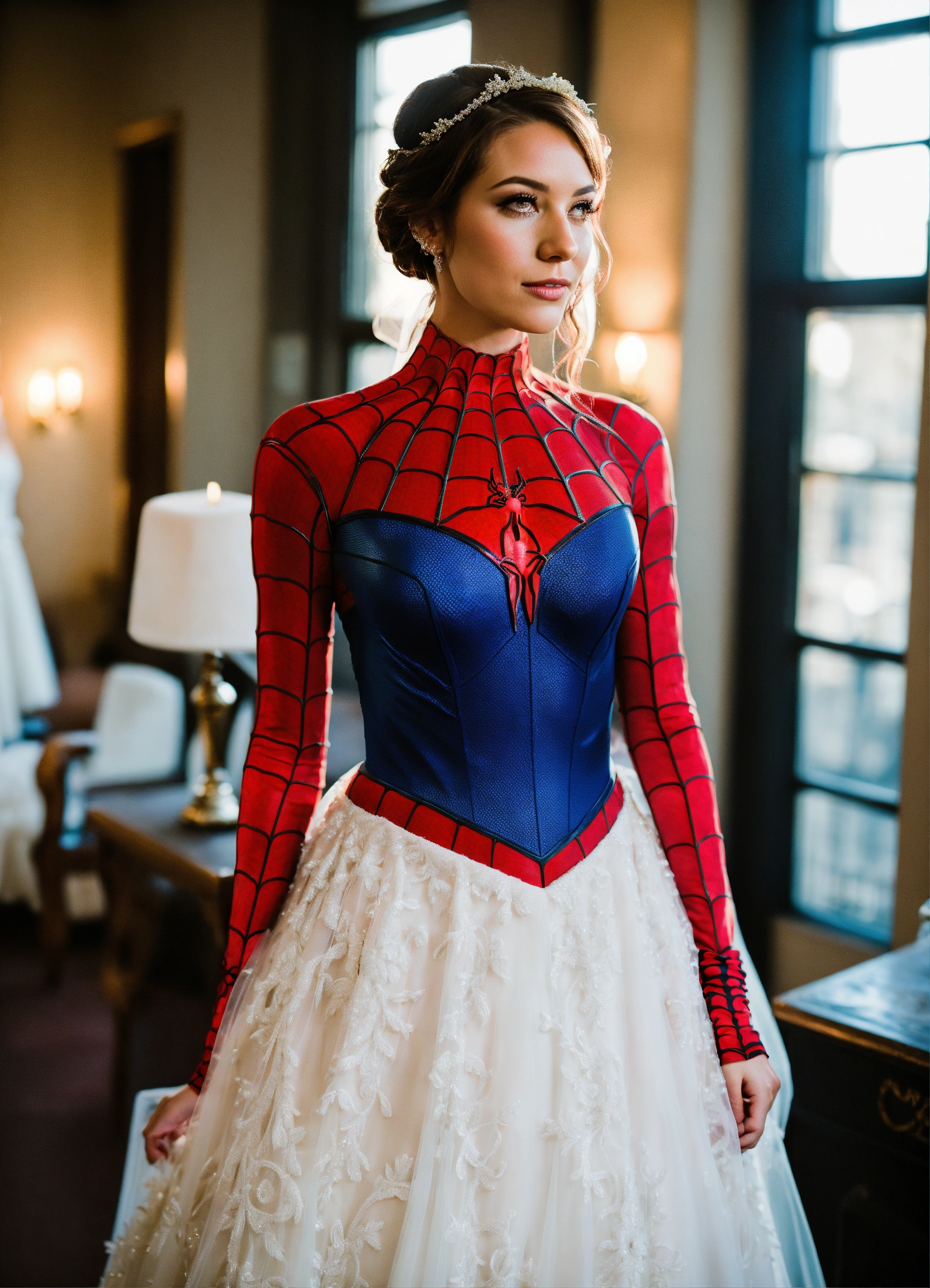 Lexica Spider Man inspired wedding dress