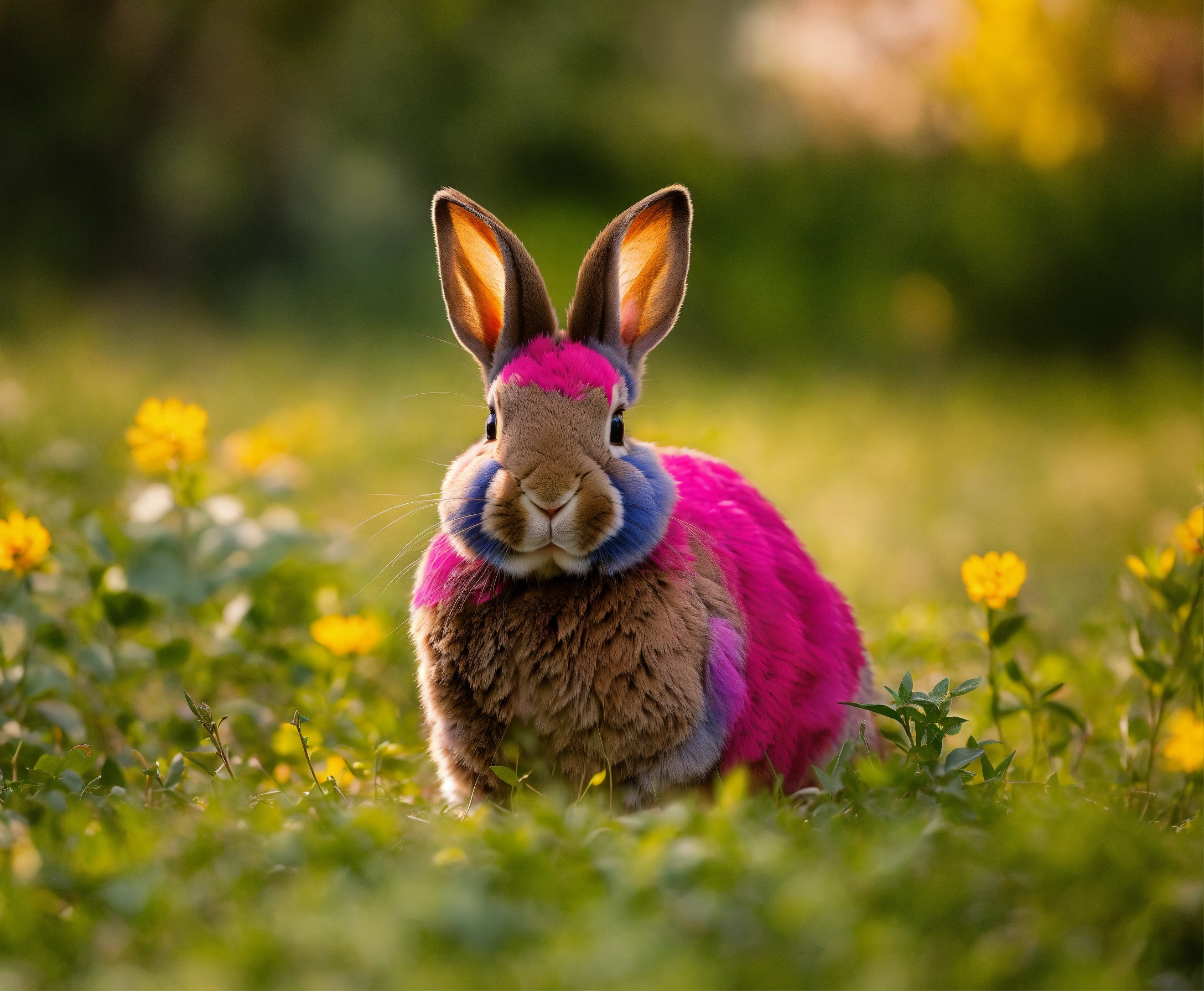 Lexica - Ruby, the unusually colored rabbit, sitting in the center of ...