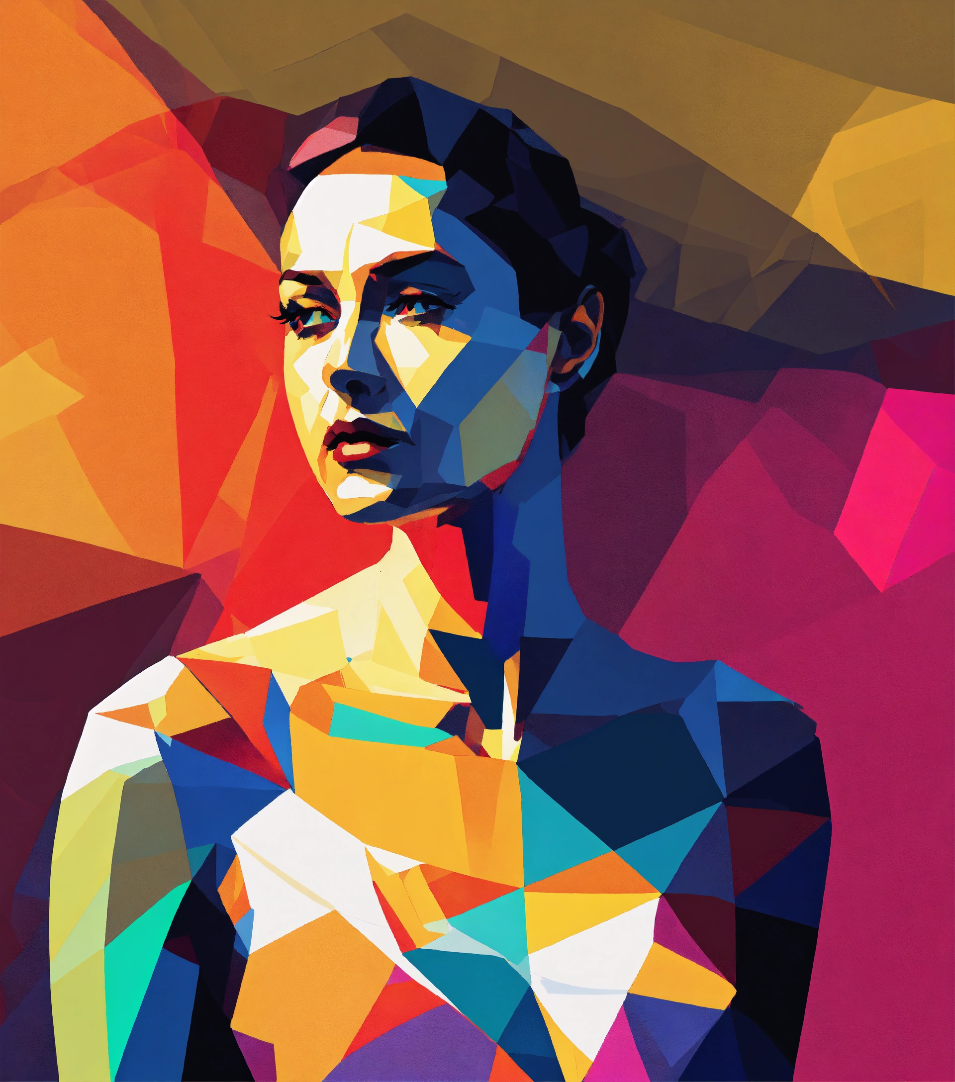 Lexica - Simplified abstract illustration of close up portrait of Life ...