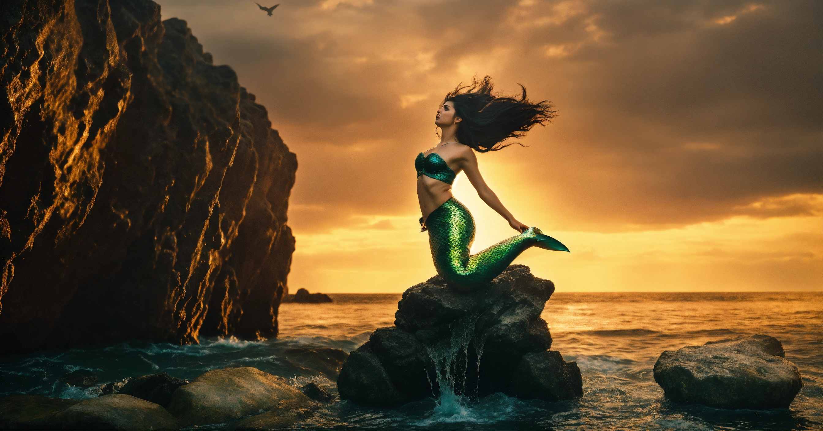 Lexica - Create a 4k detailed stereoscopic photo of an evil mermaid ...