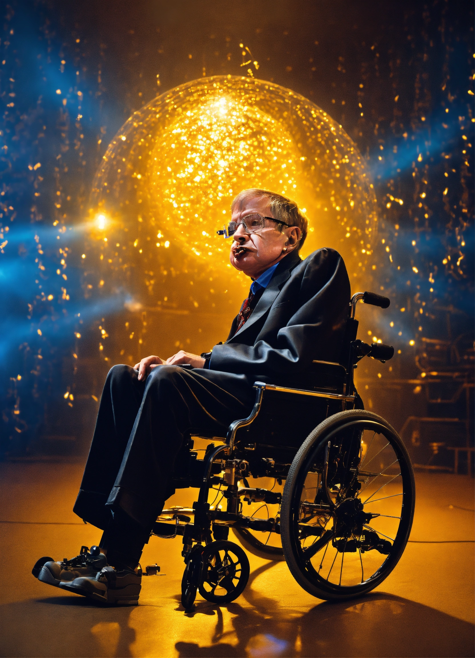 Lexica - Physic scientist Stephen Hawking on wheelchair depicted as a ...