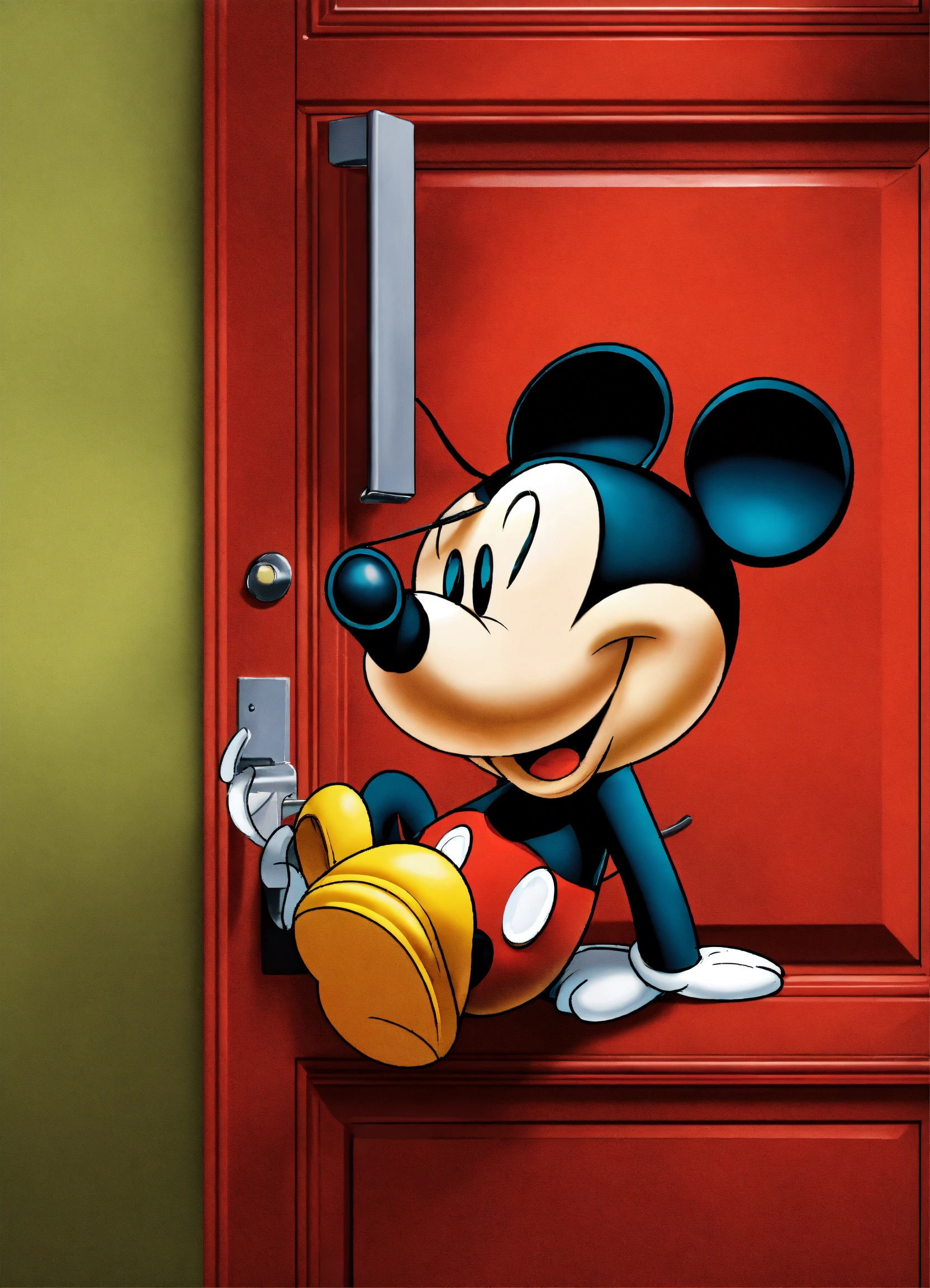 Lexica - Leaflets on the door handle depicting Mickey Mouse sitting at ...