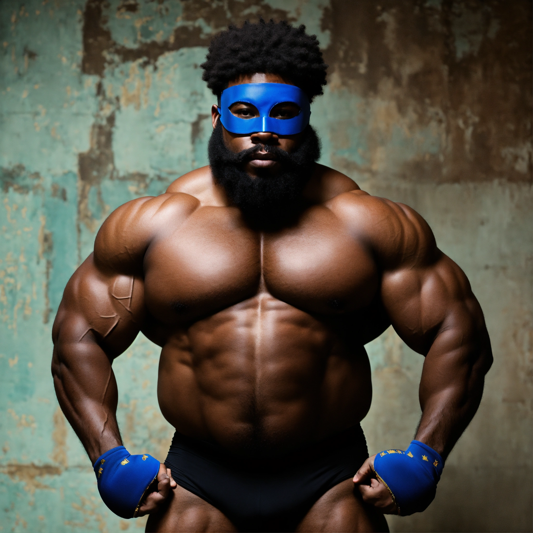 Lexica - 30-year-old hairy African-American man with big muscles, big ...