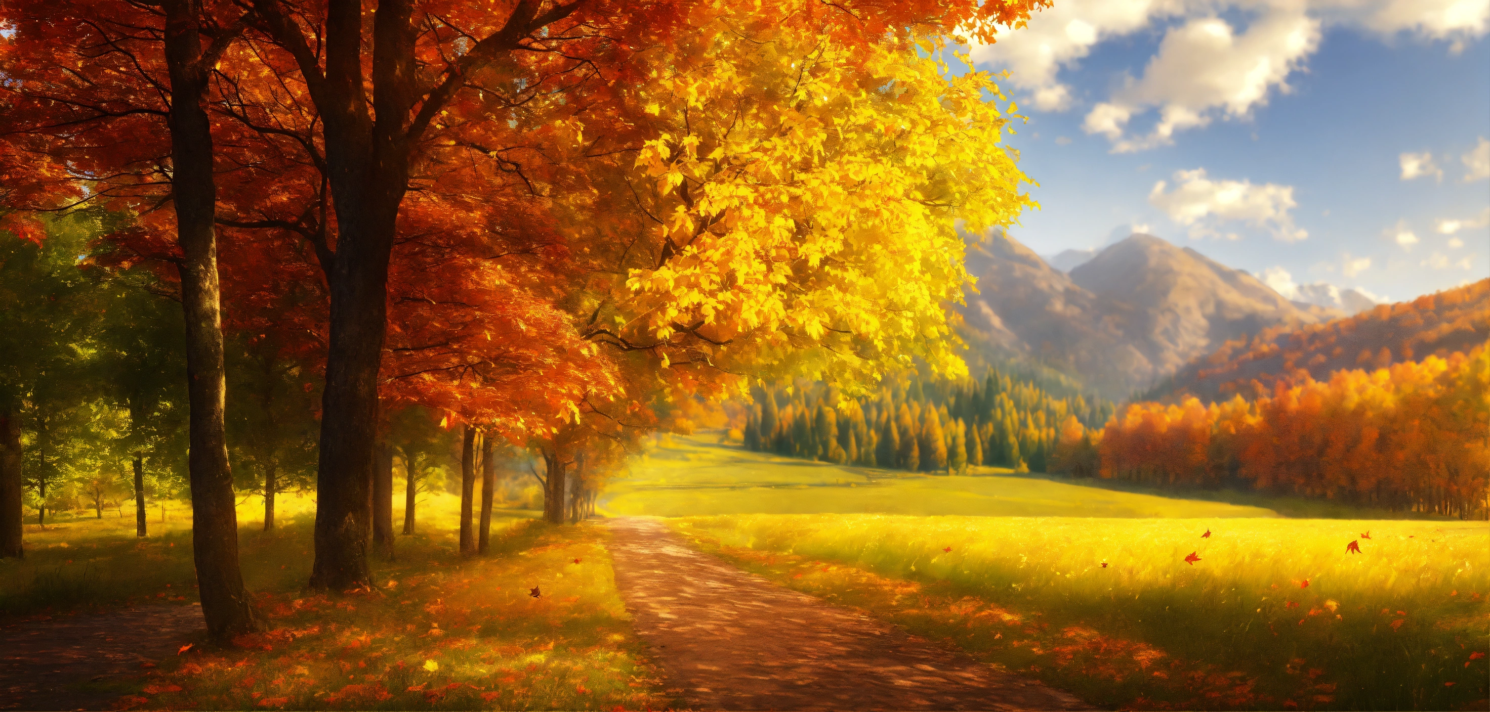 Lexica - A breathtaking fall landscape in the daytime. high-definition ...