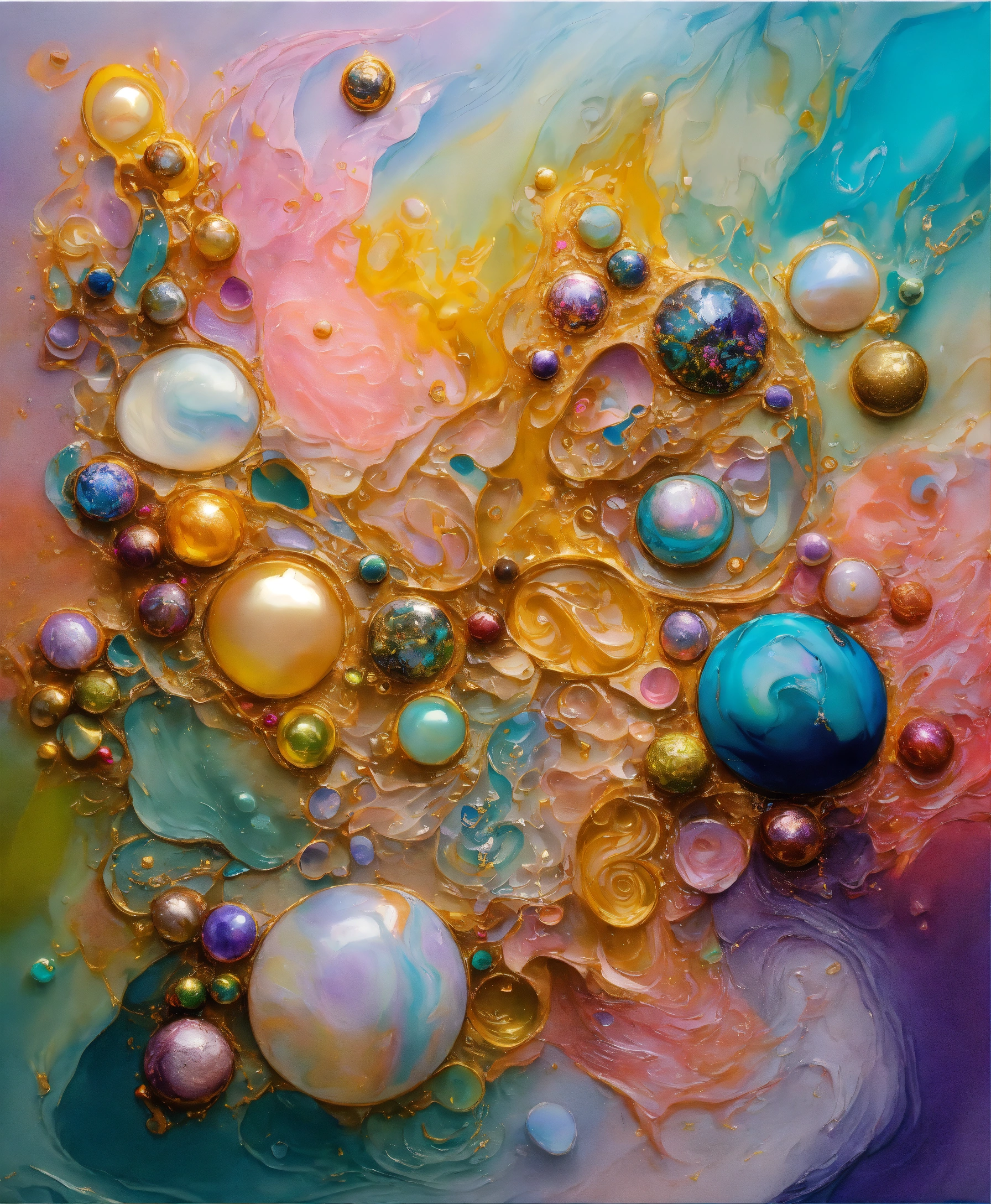 Lexica - Colorful abstract painting oil and water complex complicated ...