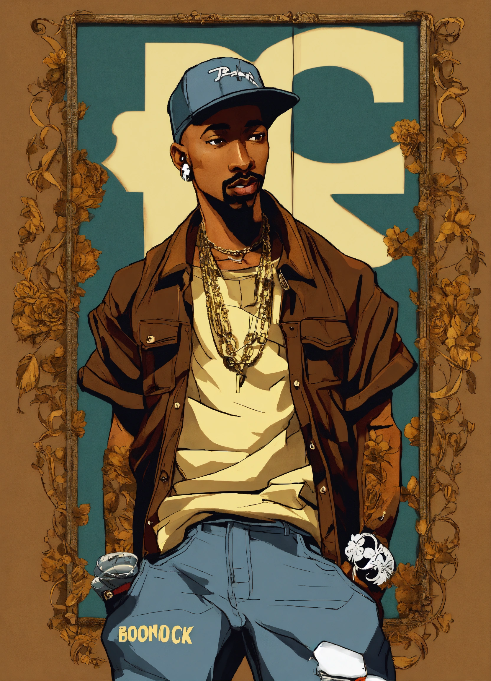 Lexica - Hip hop art style 2 pac boondocks full body