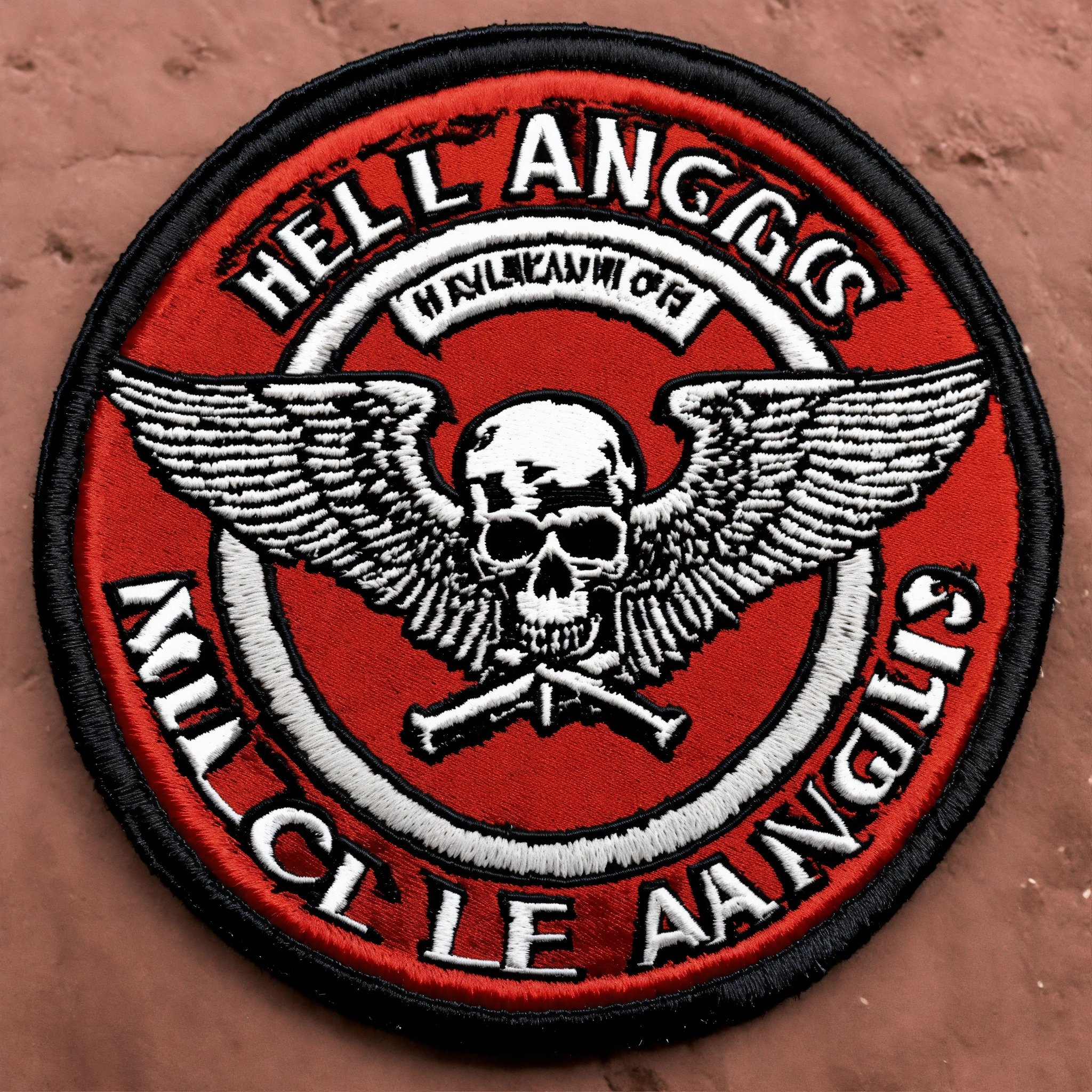 Lexica - Un patch rond brodé du logo des Hells Angels, sans visage de ...