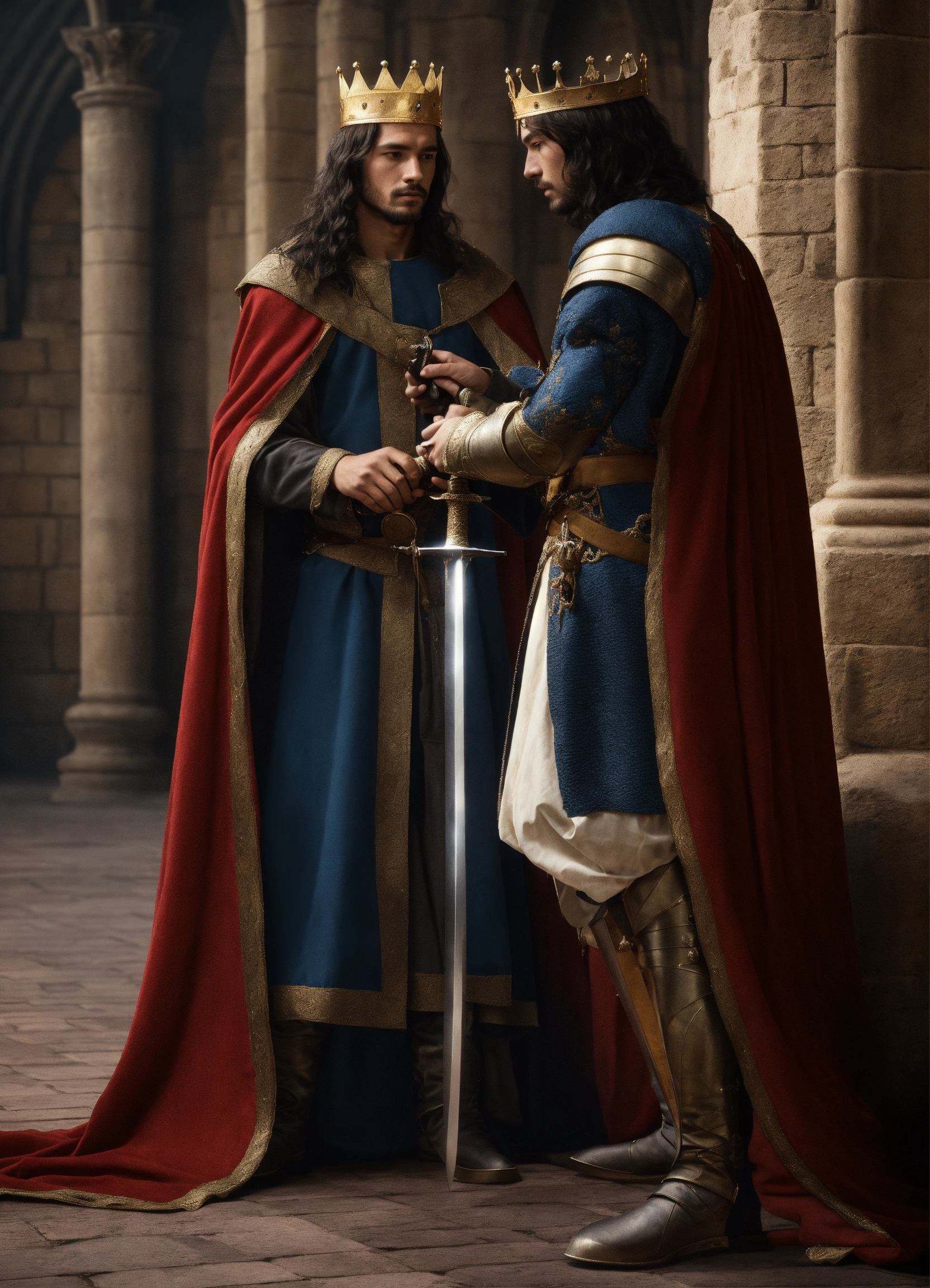 Lexica - In medieval, the king is around 50 years old, holding a sword ...