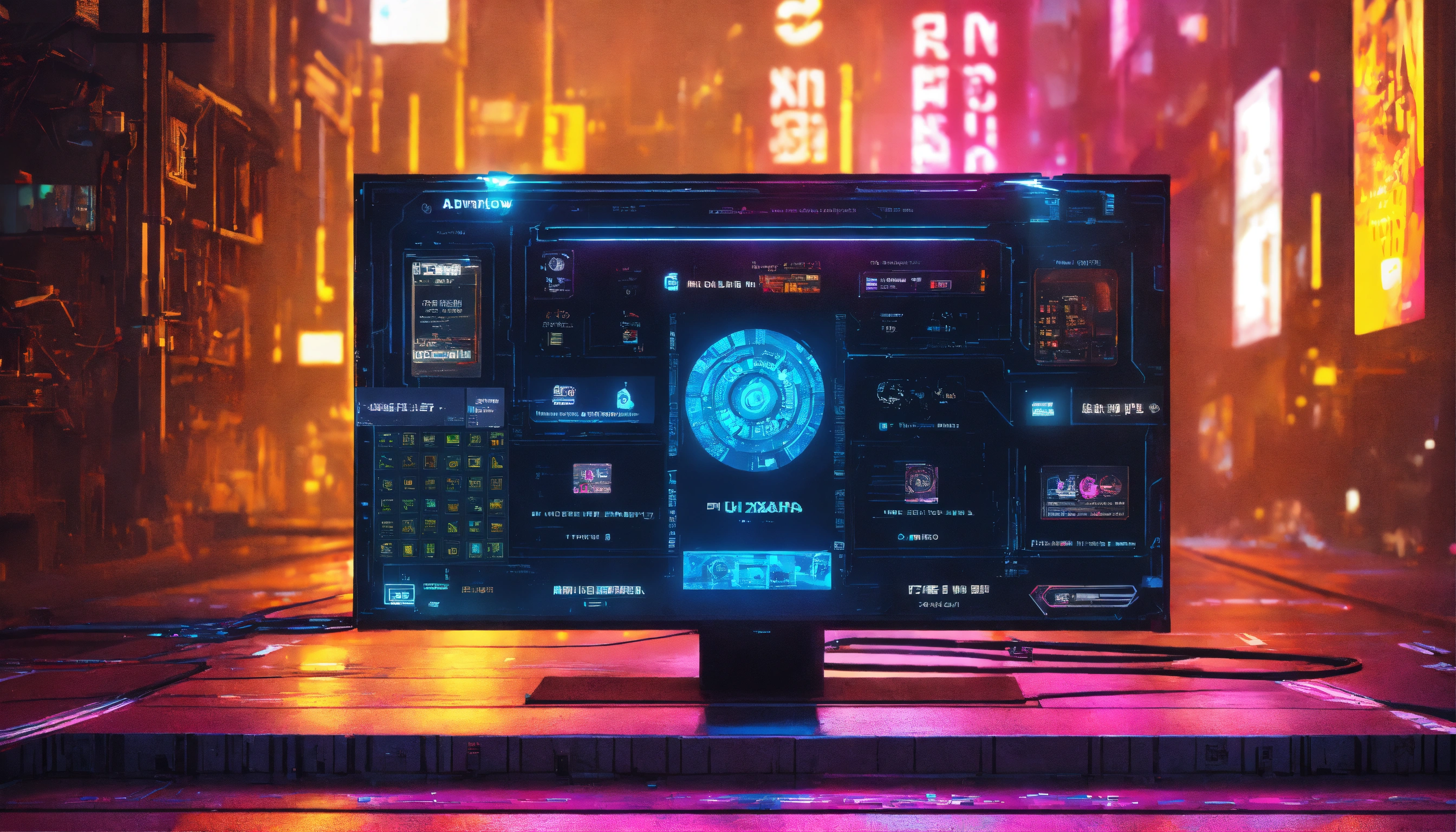 Lexica - Ads widget, cyberpunk style, ultra detailed, 4k