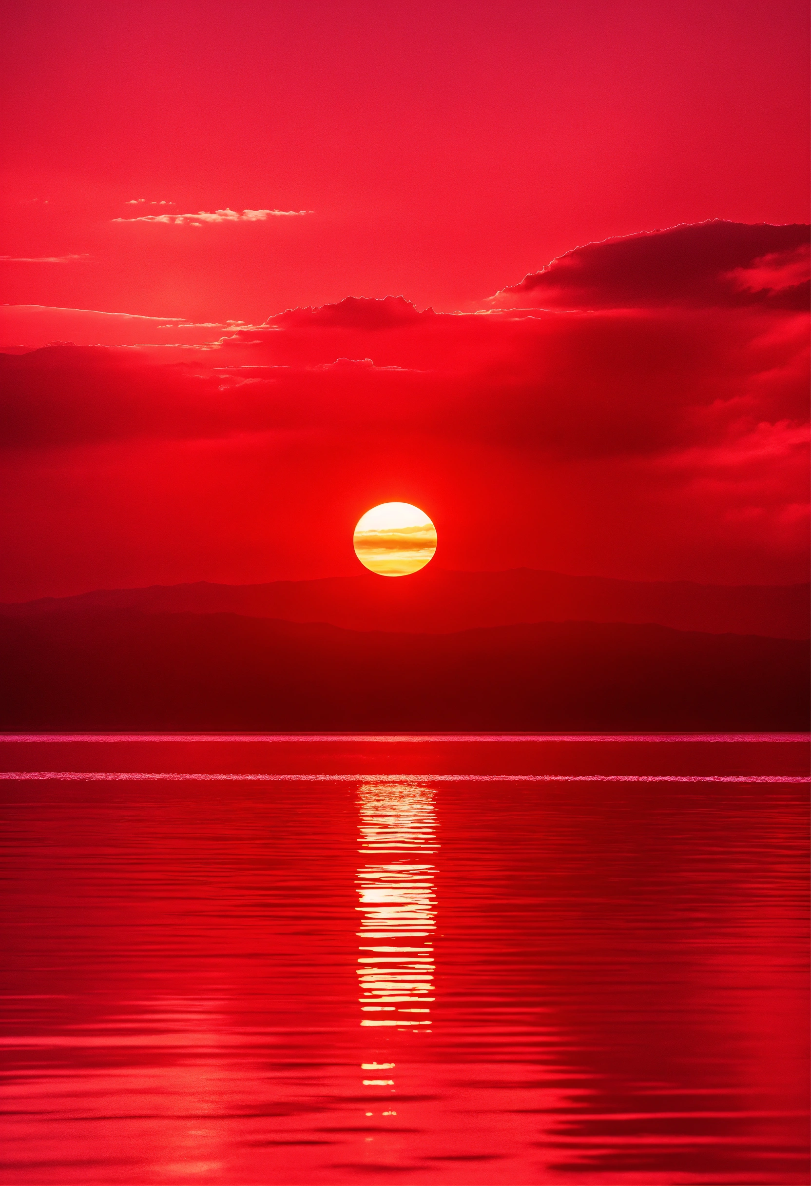 Lexica - Red background with water reflection