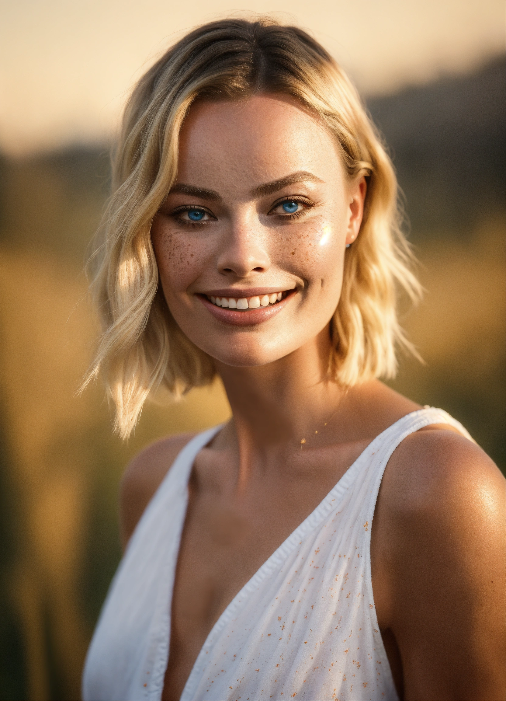 Lexica - Portrait of a very nice and cute young woman as Margot 