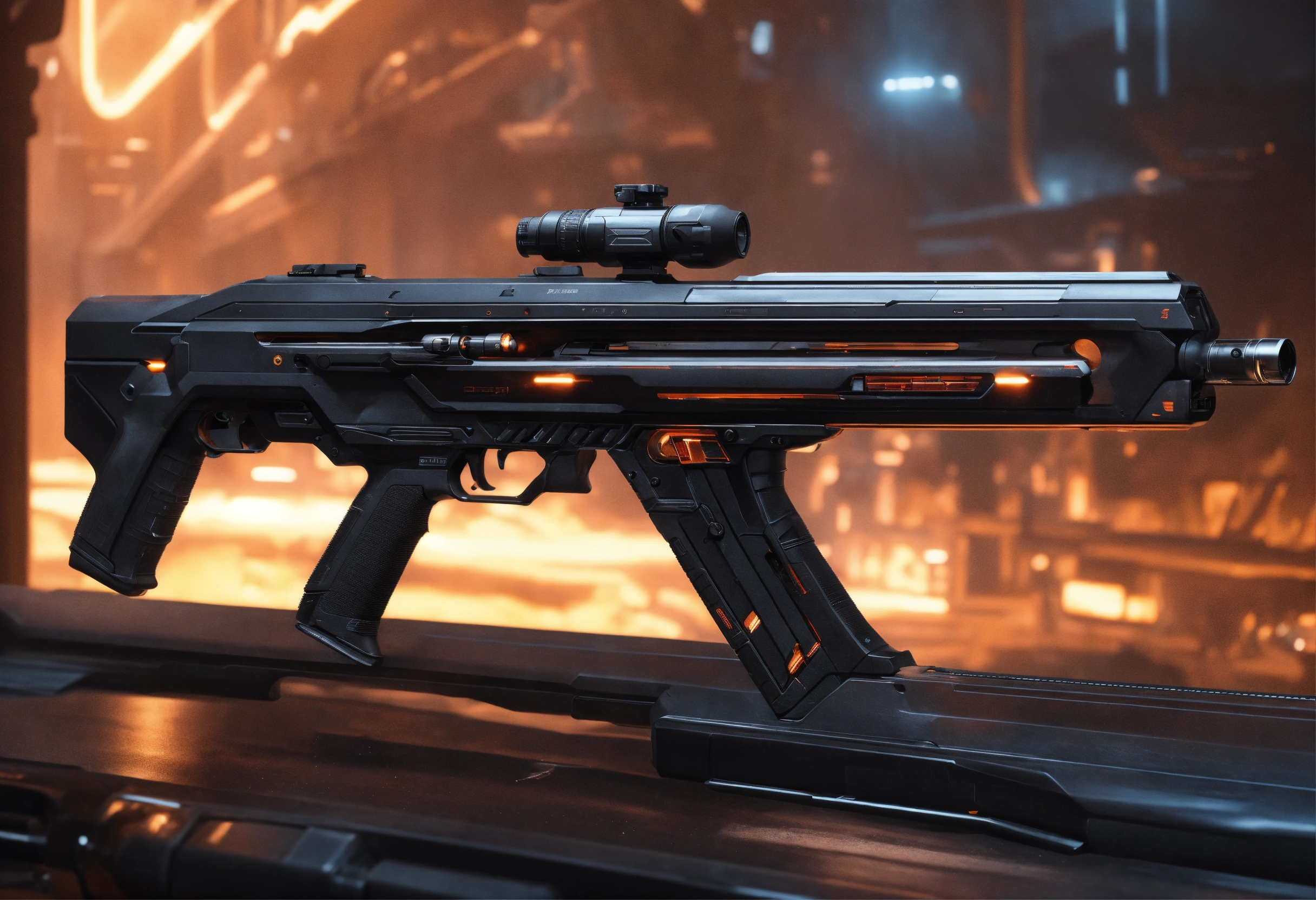Lexica - Side view of the full image of a black sci fi energy rifle, HD ...
