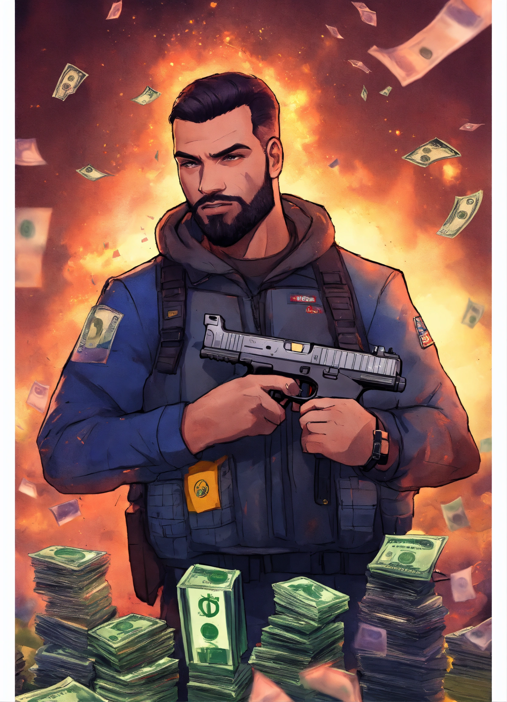 Lexica - Criminal alian, glock 17, drawing, art, 4k, cartoon style ...