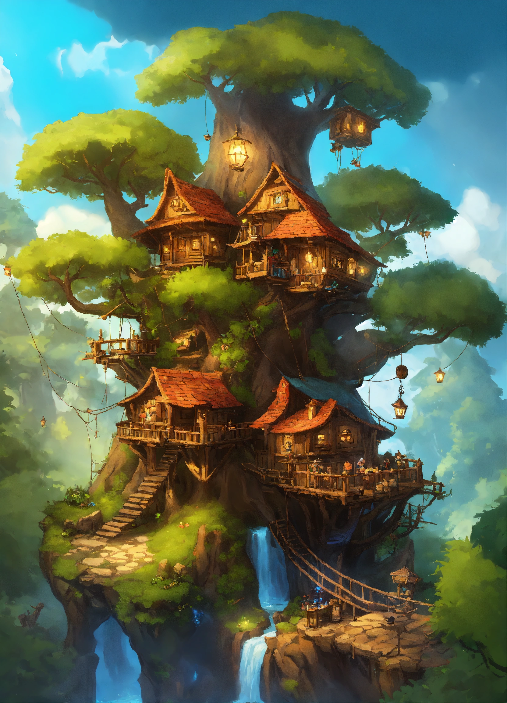 Lexica - MMO game with online players. treehouse. Ori. Ewok village ...