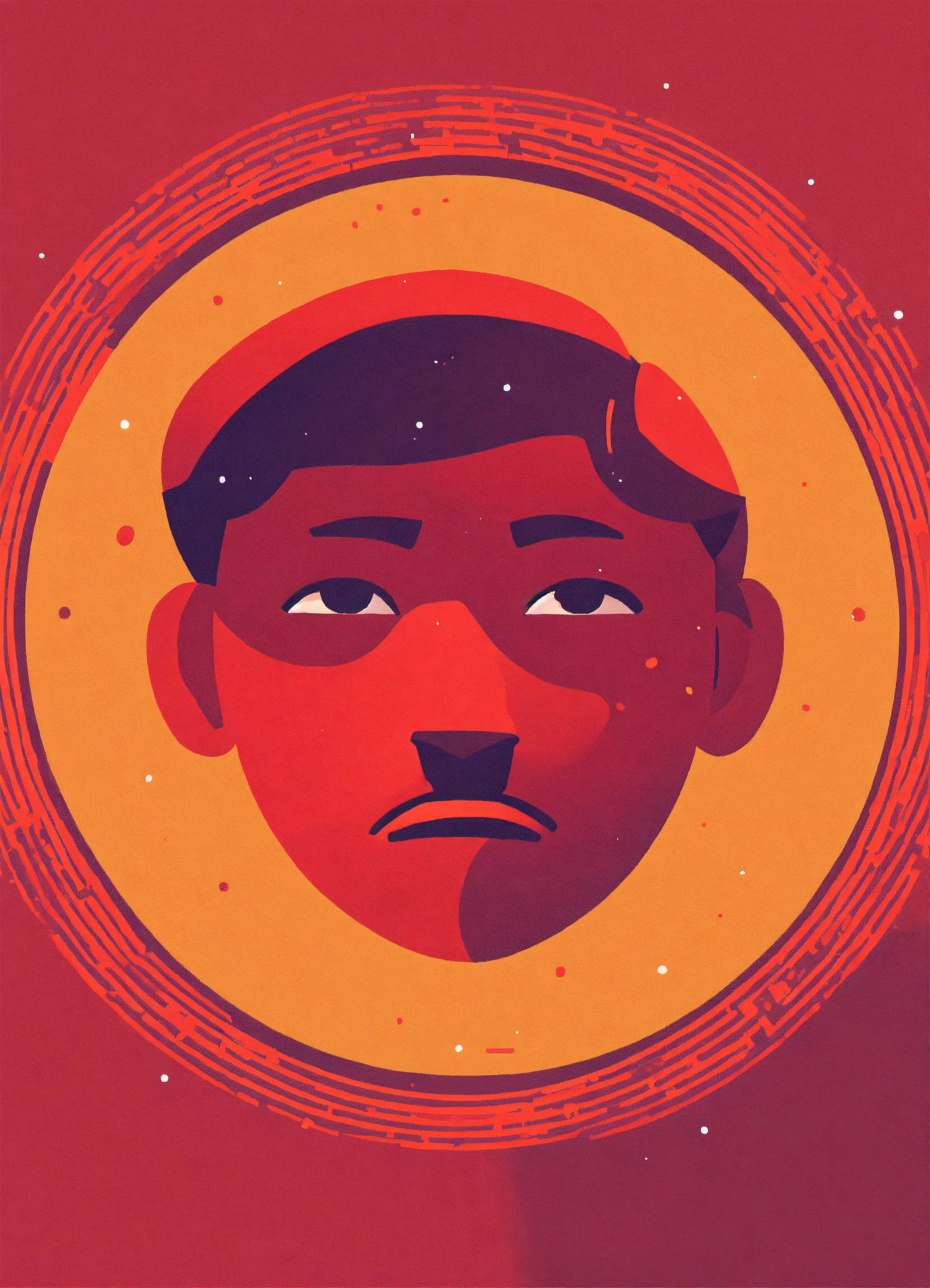 Lexica Thinking face icon, circle, confused, no eyes, no visible eyes