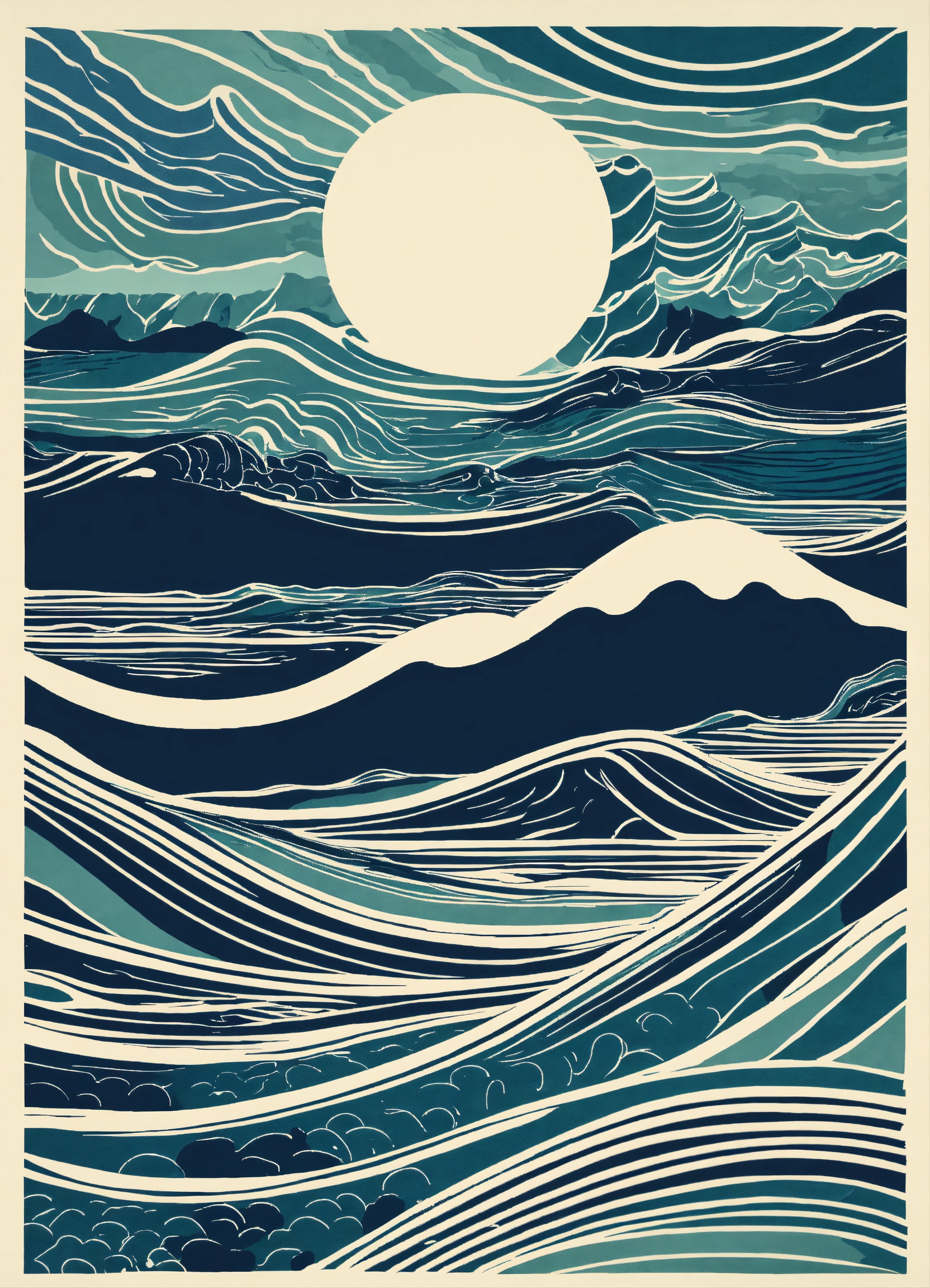 Lexica - Create an abstract linocut print design inspired by the ...