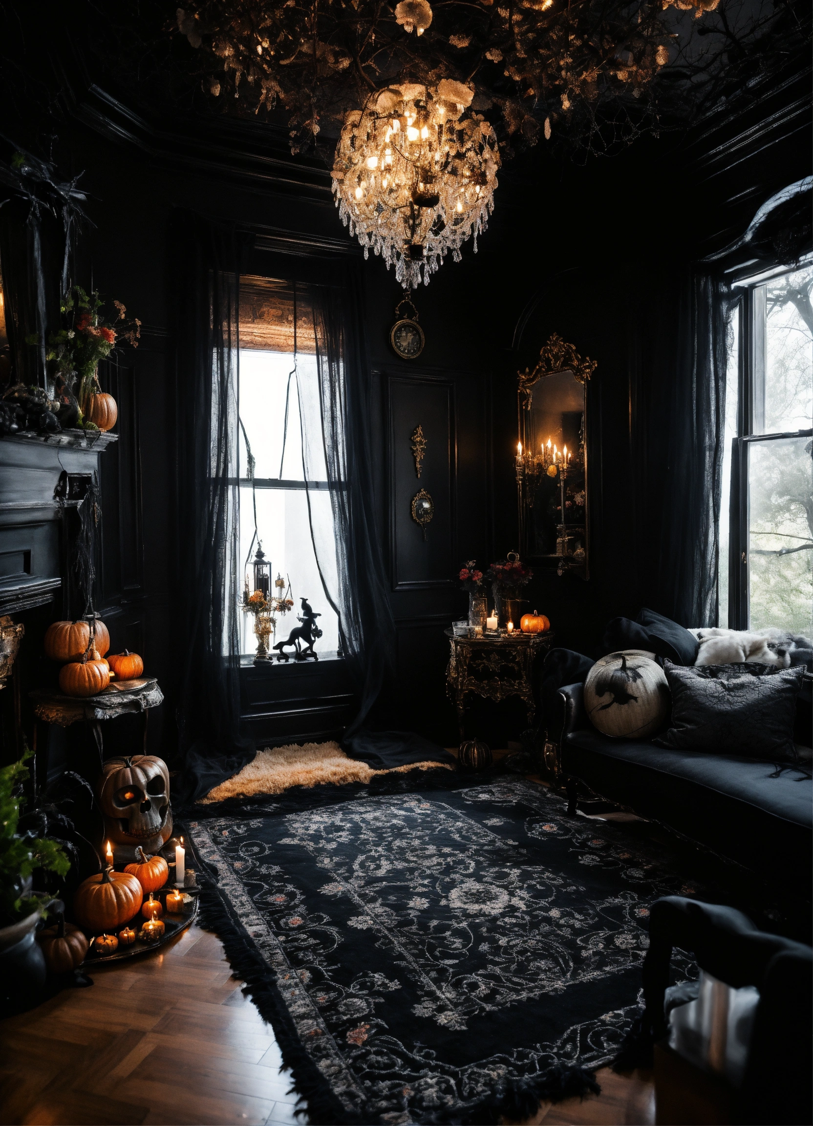 Lexica - Interior design of spooky house decor all year around looks ...