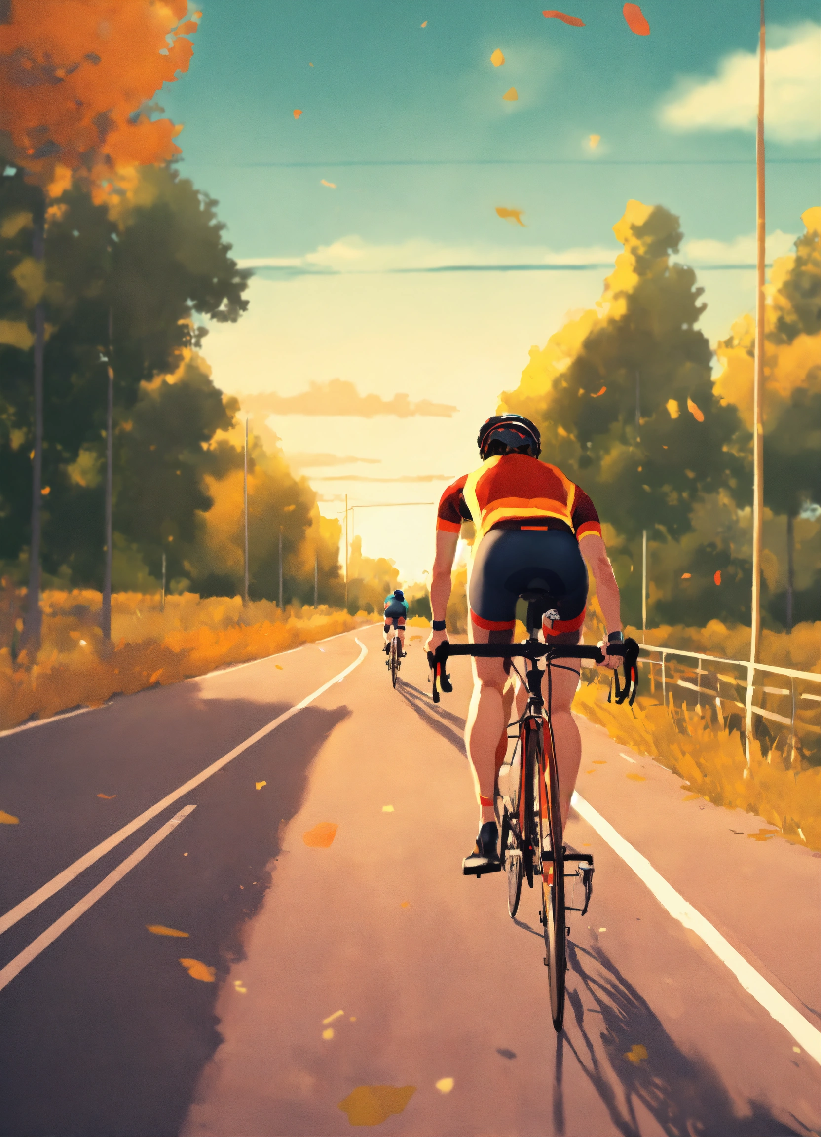 Lexica - Animated video of cycling on road, or illustration video of ...