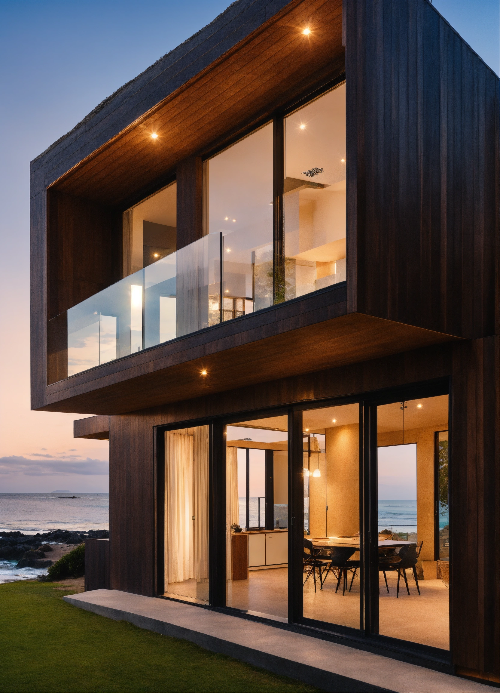 Lexica - Modern house by the beach with panorama window