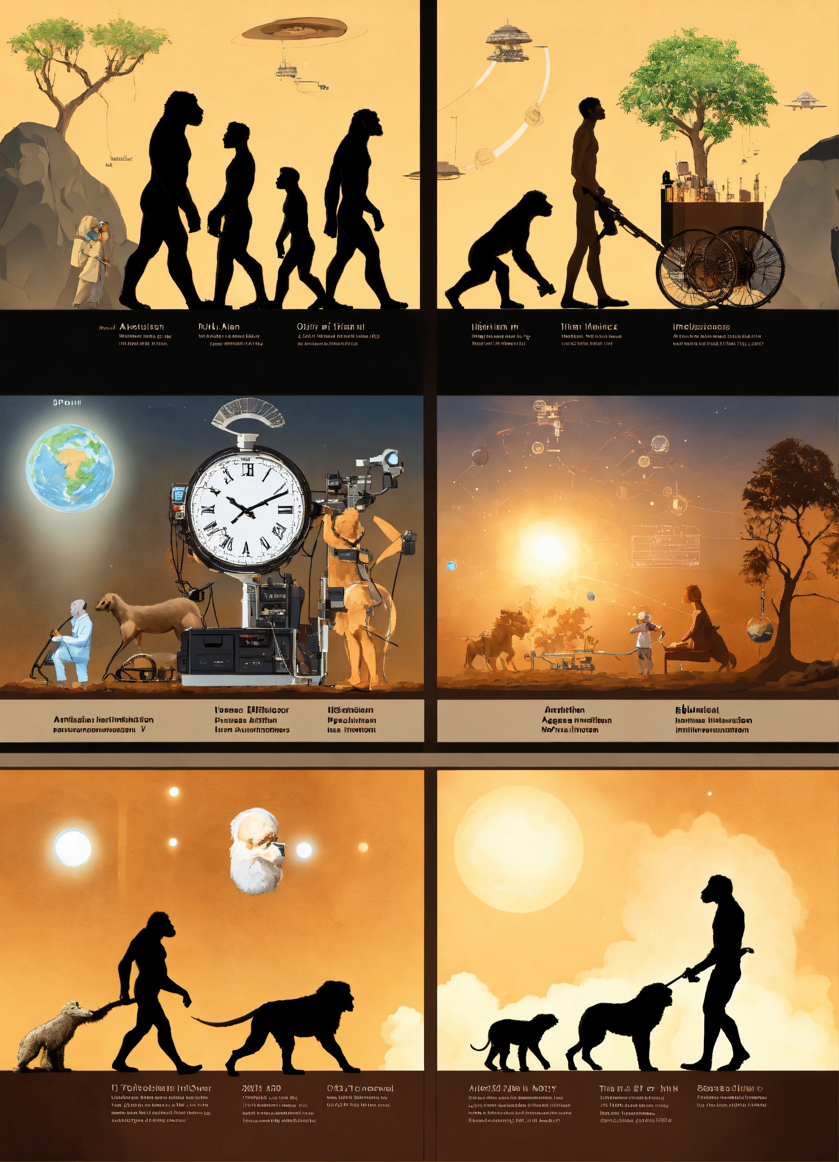 Lexica - Evolution from ape man to stone age to industrial age to space ...