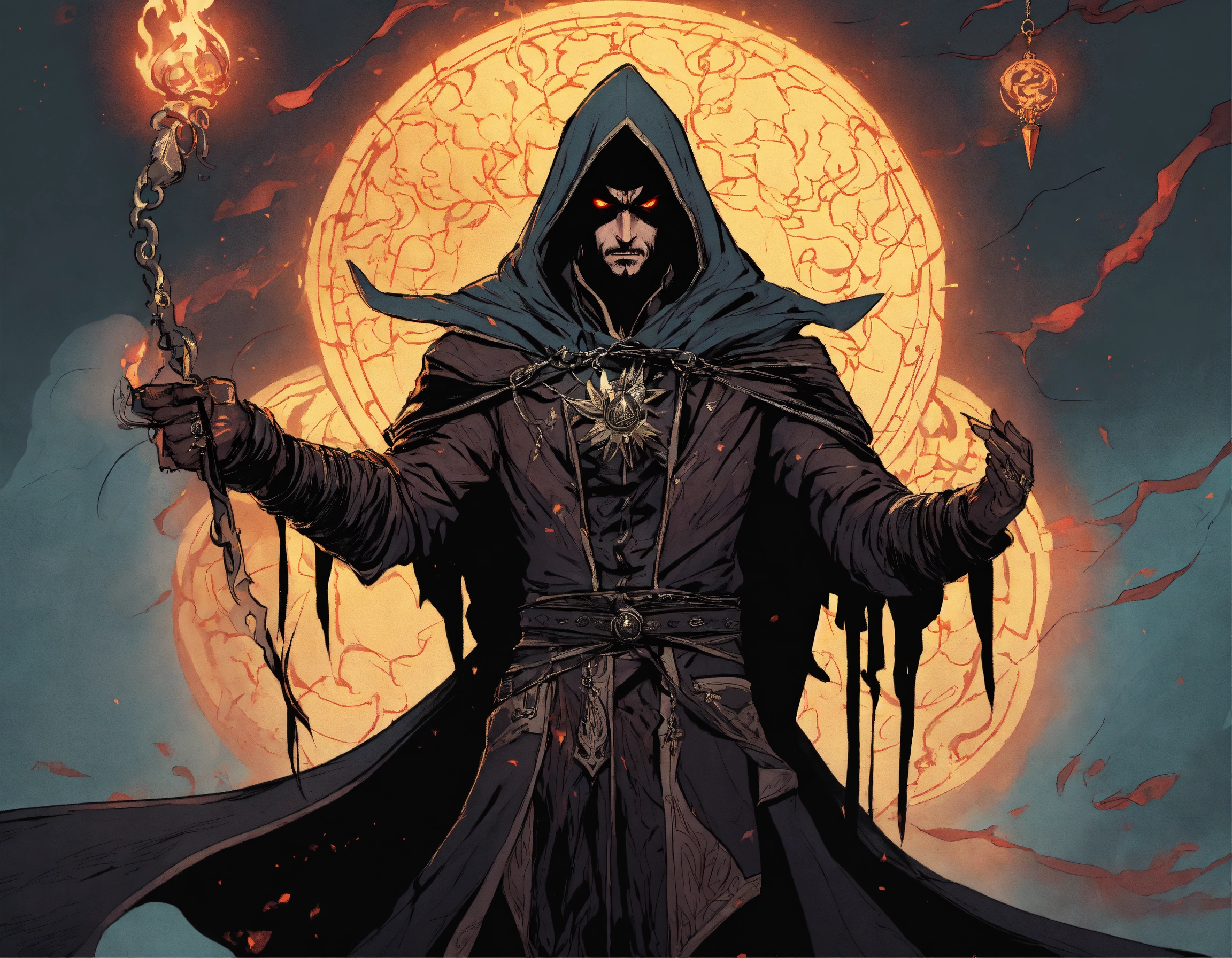 Lexica - A persian necromancer, enraged, shrouded in dark magic ...