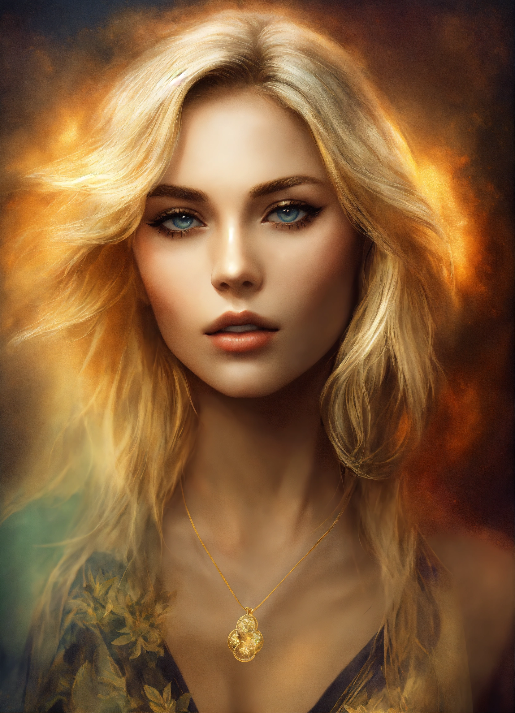 Lexica - Portrait of a beautiful mystery blond woman by digital artist