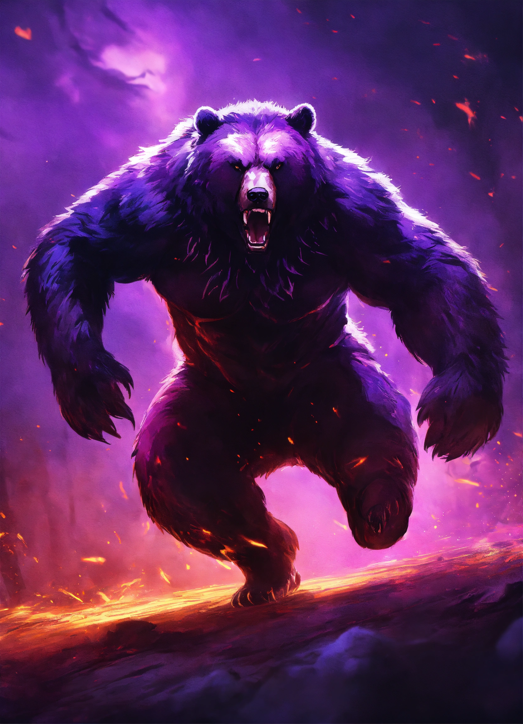 Lexica - Angry, savage, madness, rage bear, ancient, digital art, black ...
