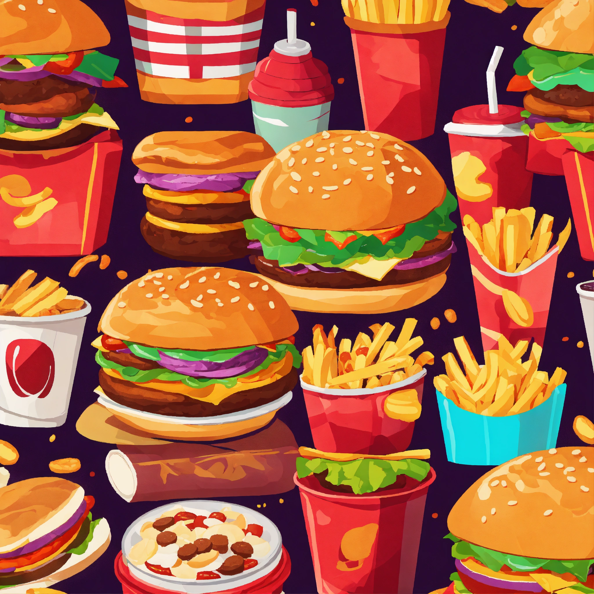 Lexica - Colorful Fast food vector isolated on white background. Fast ...