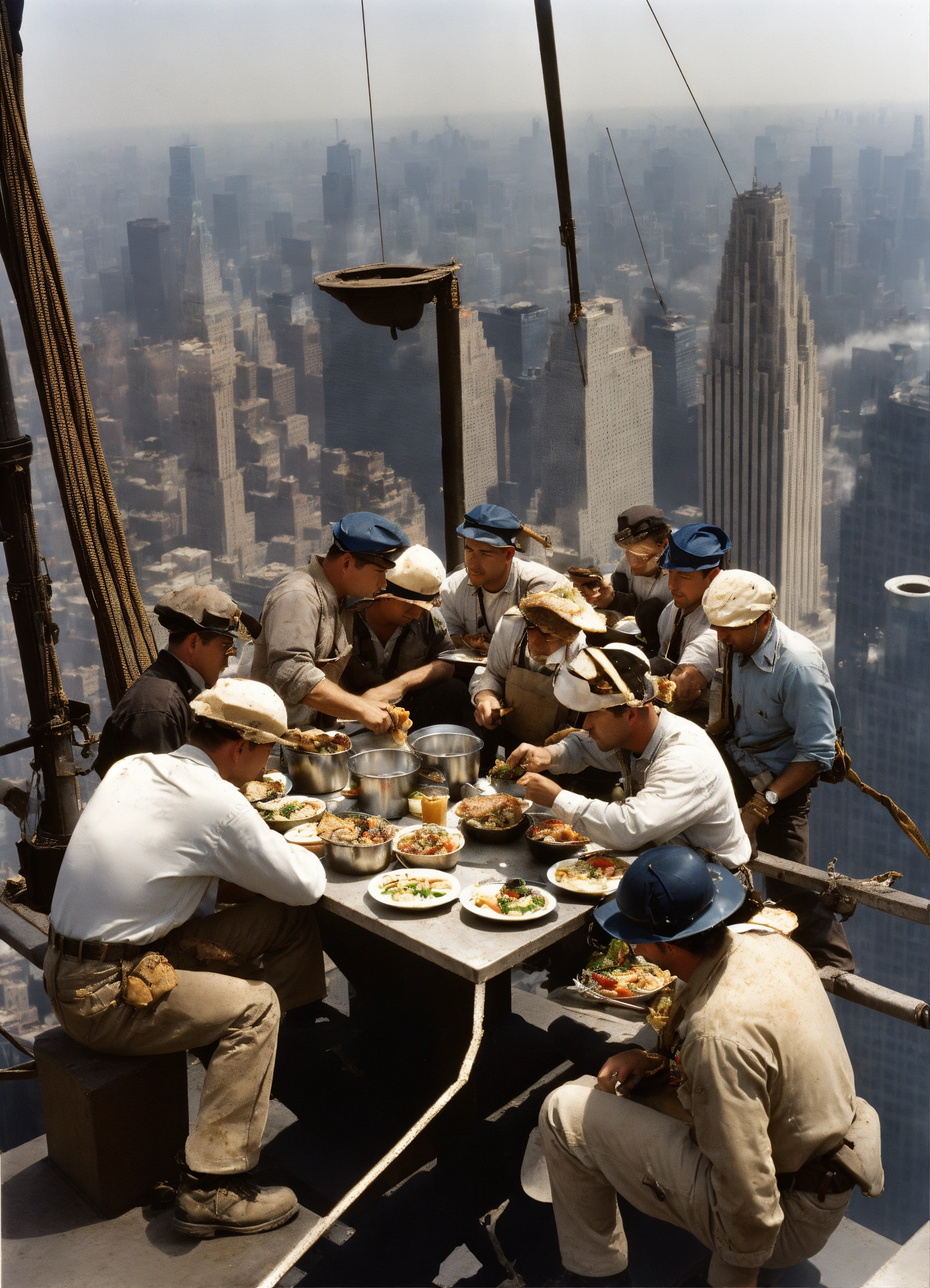 Lexica - Photo by Charles Clyde Ebbets (('Lunch Atop a Skyscraper' men ...