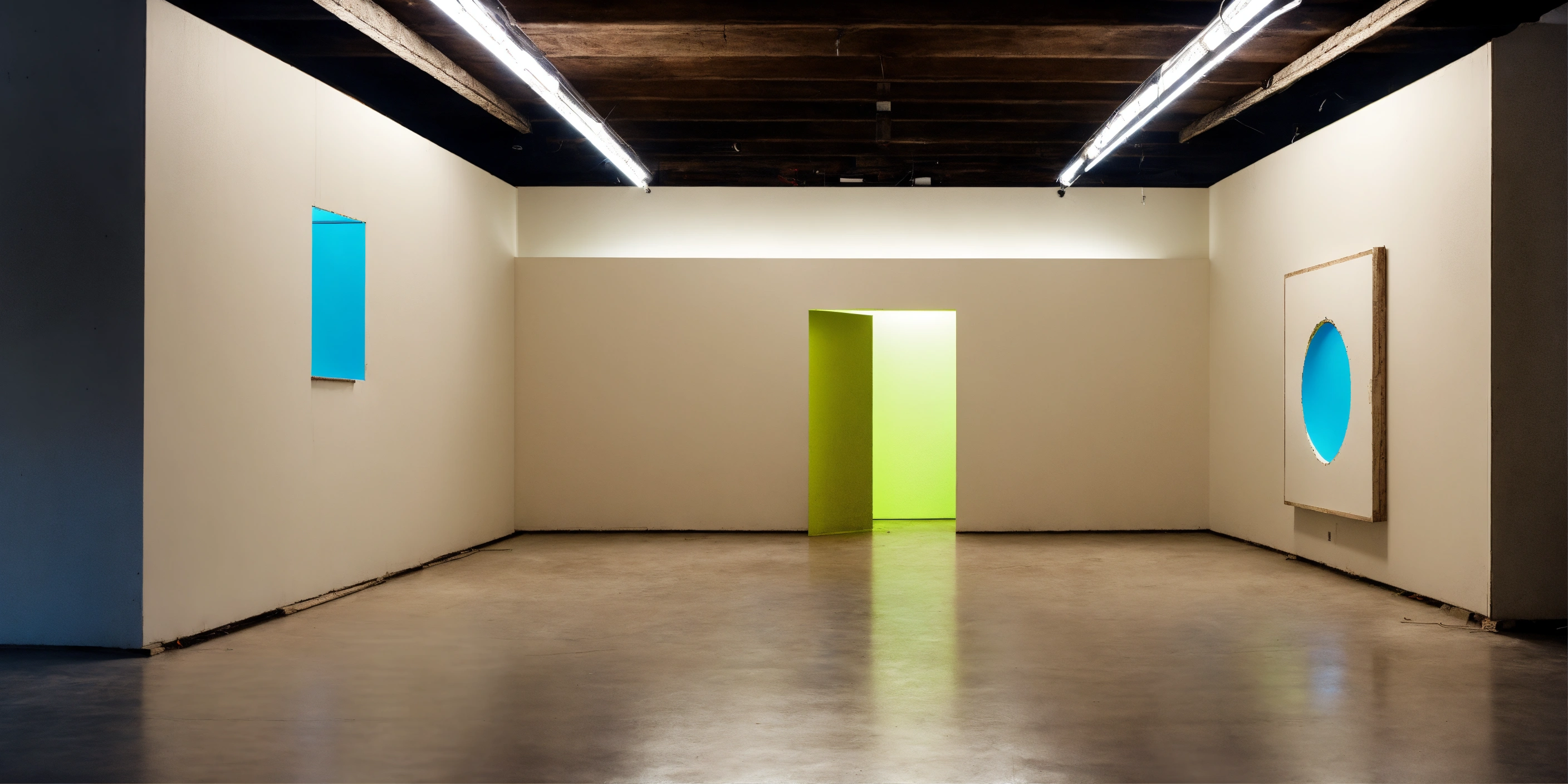 Lexica Fluorescent lights, art, installation, minimalism, empty room