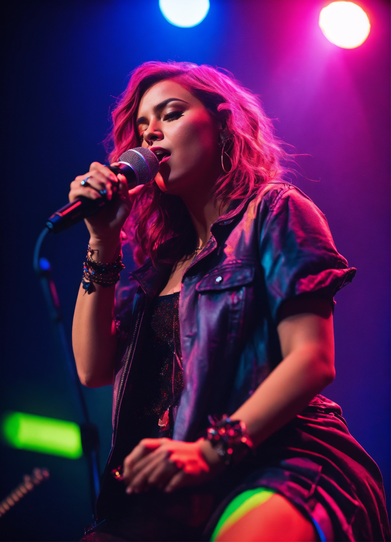 Lexica - Cinematic photography, modern, female singer on stage ...