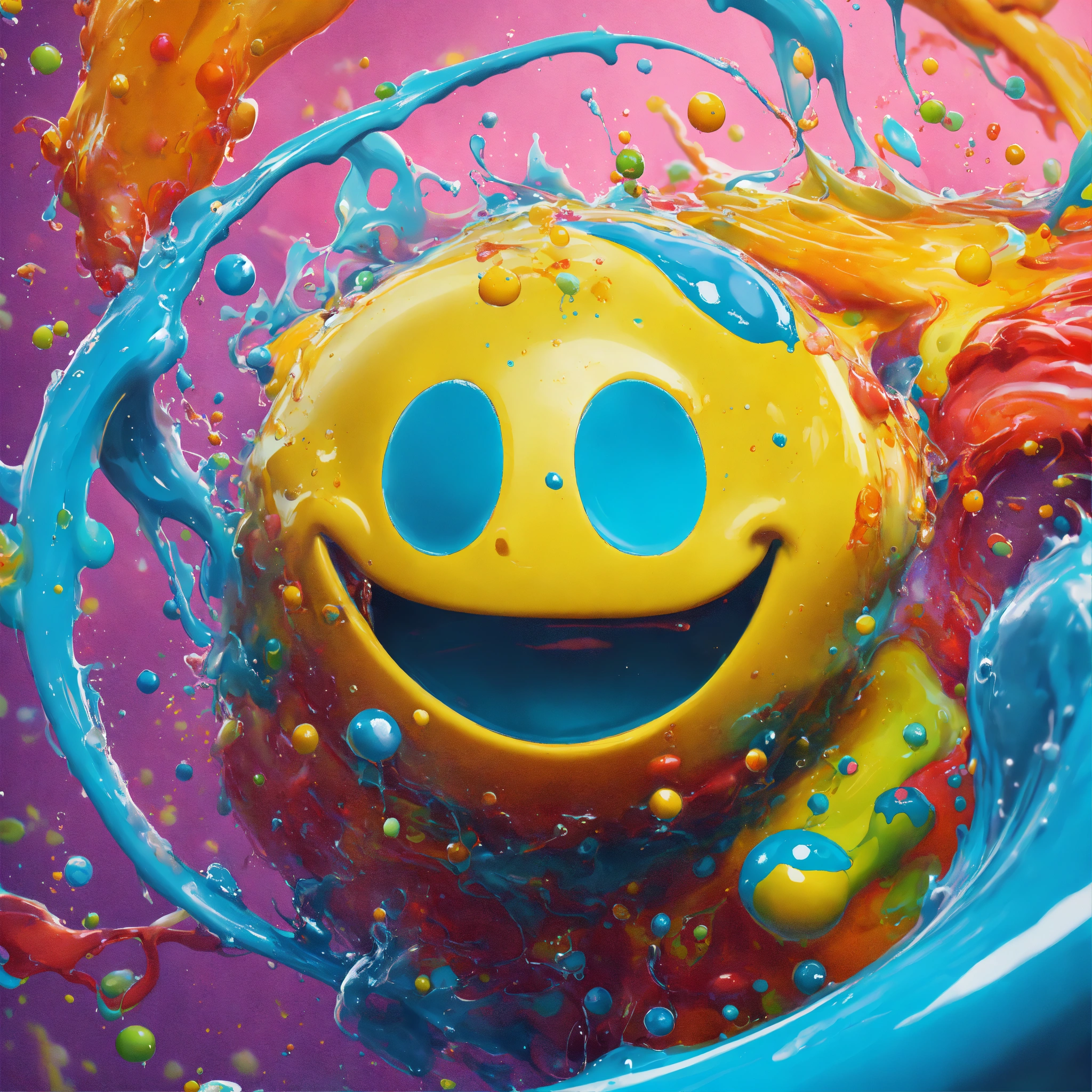 Lexica - Splash art, a quirky liquid portrait of a smileynt , splash ...