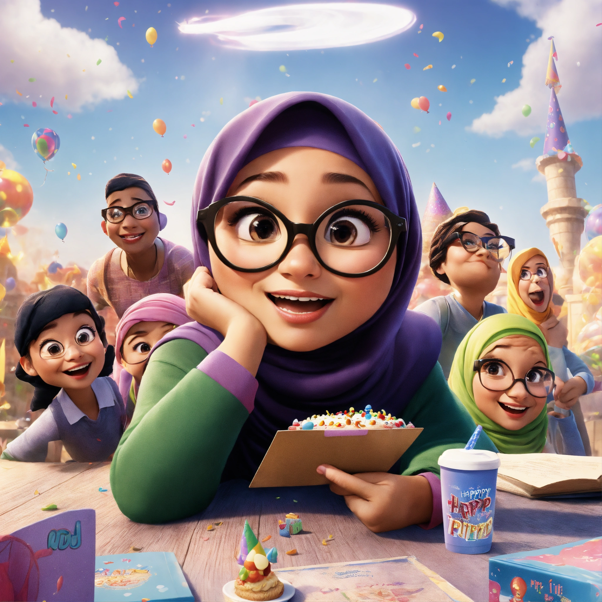 Lexica - Disney pixar film poster, movie tittle fara, happy young woman ...