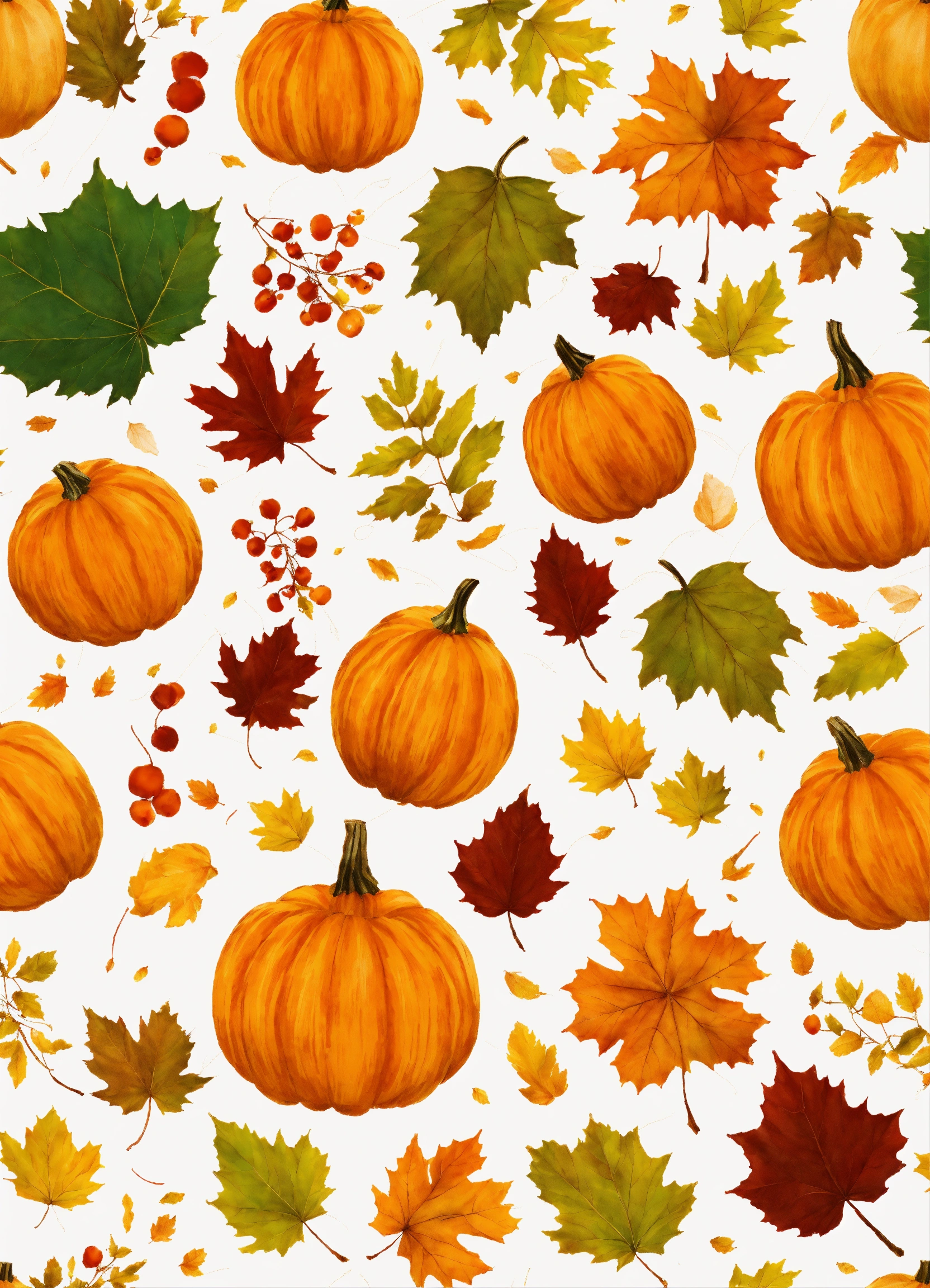 Lexica - Create seamless fall pattern on a white background