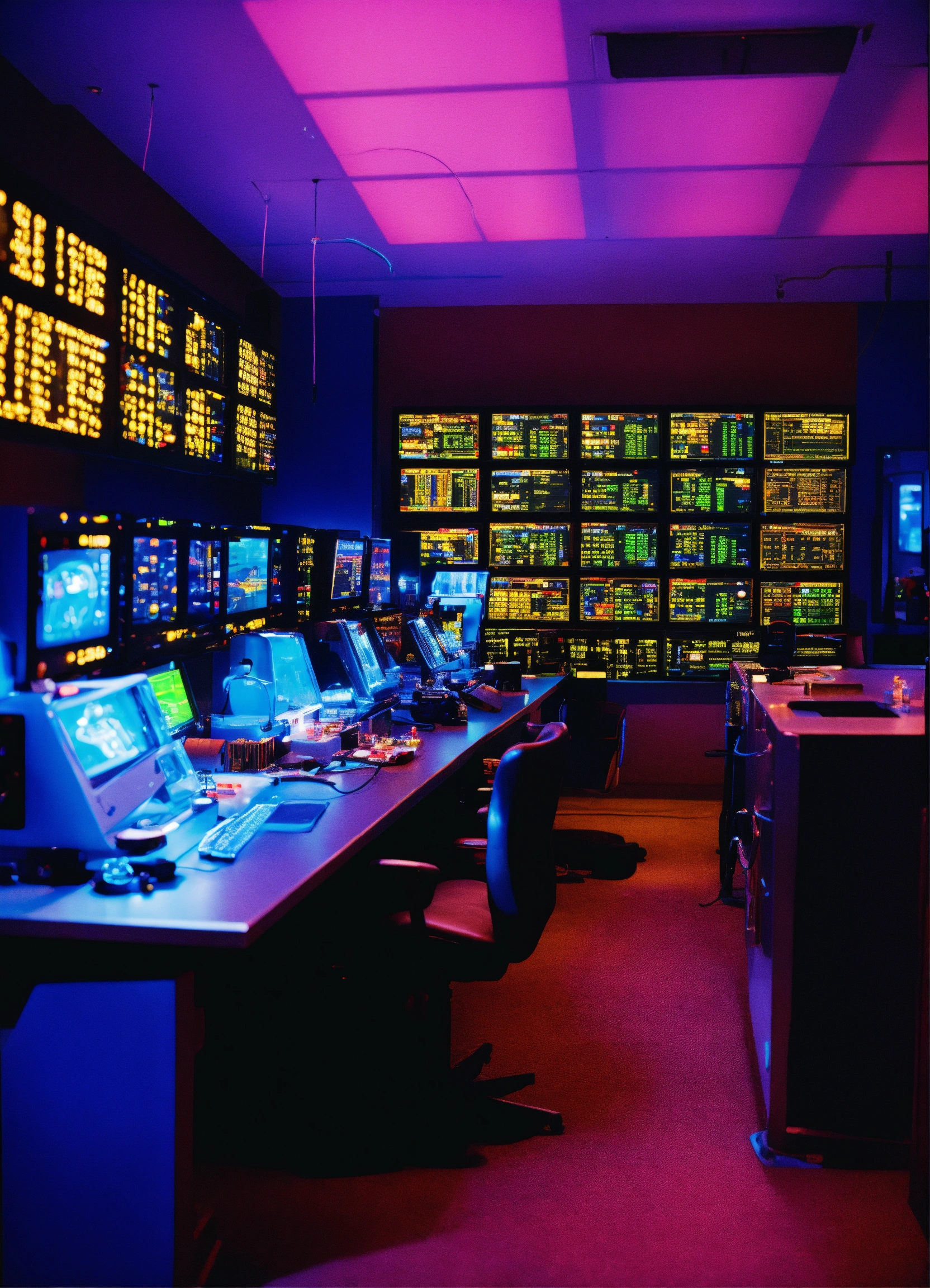 Lexica - High-tech soccer trading room, blue neon lights, perfect ...