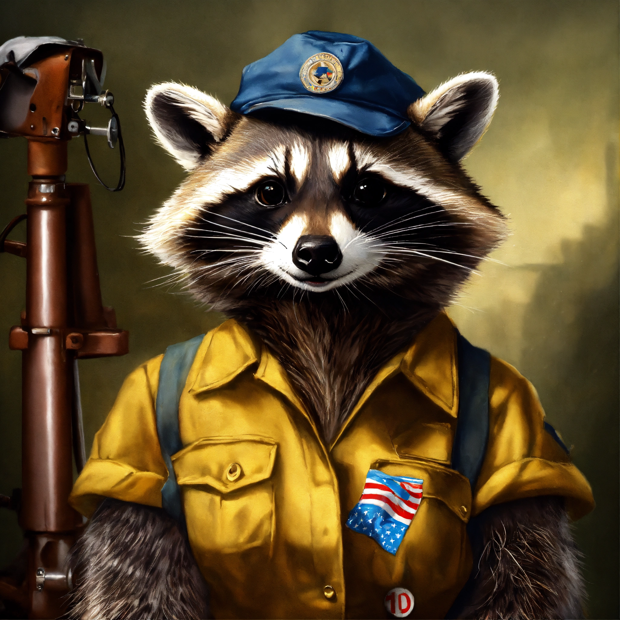 Lexica - A Raccoon Rosie the riveter