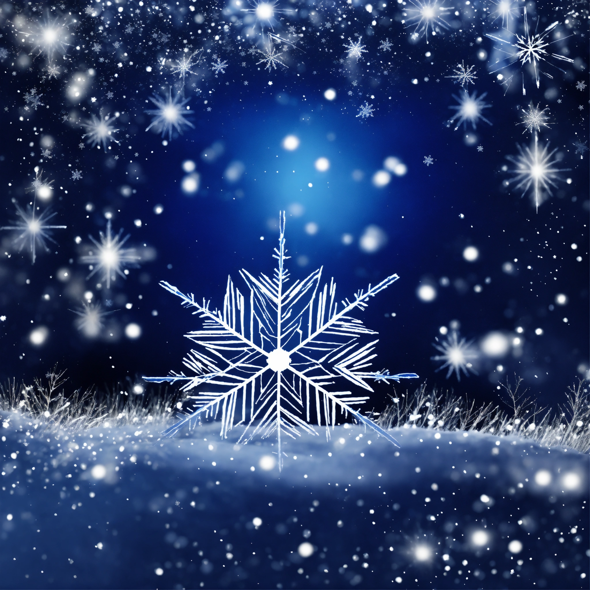Lexica - Create a beautiful midnight blue winter background with ...