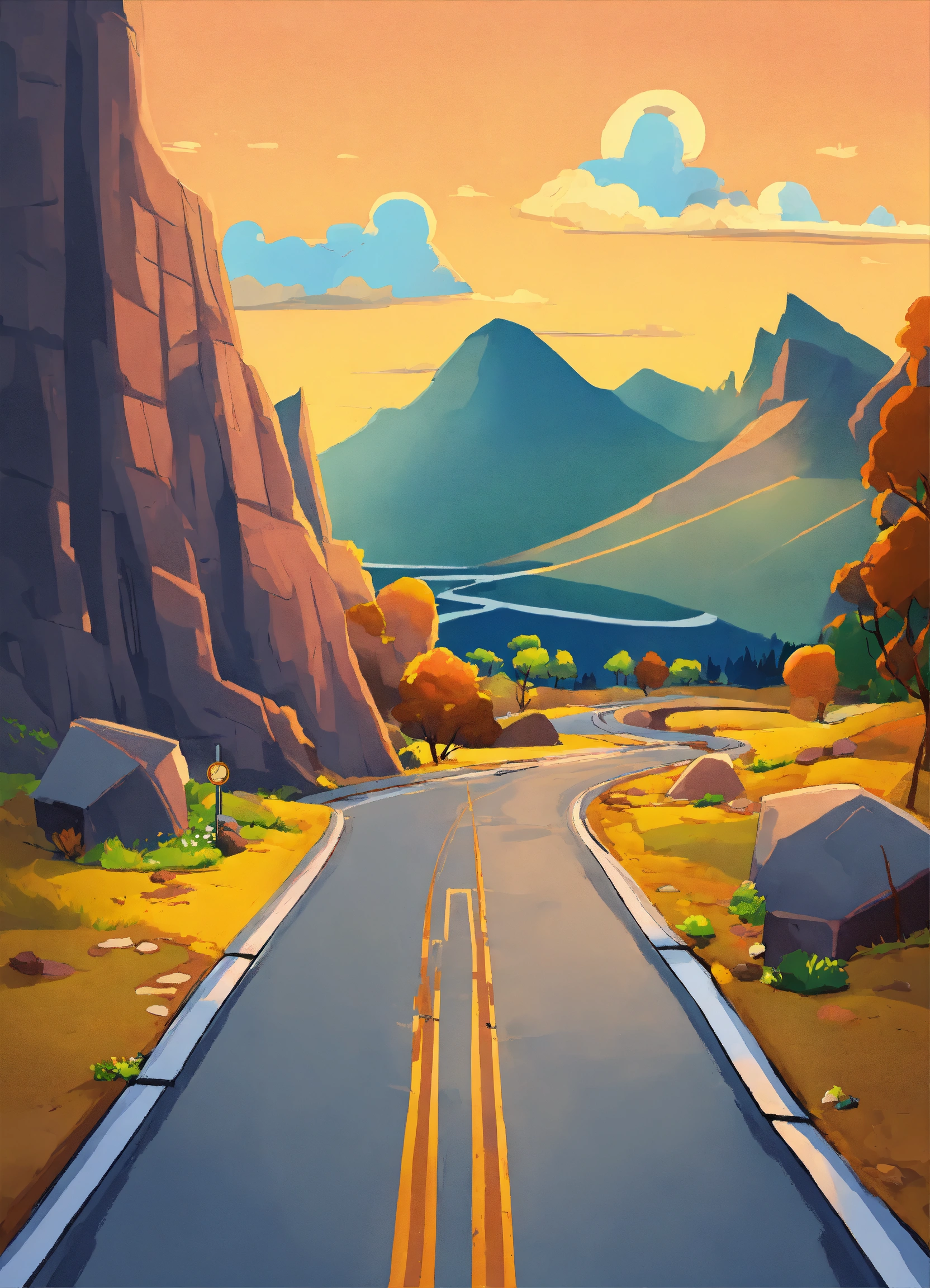 Lexica - Road cartoon from right way