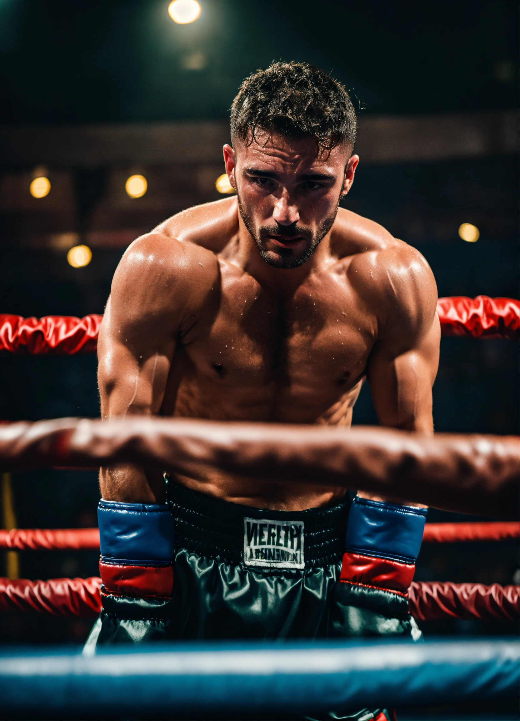 Lexica - A sweaty, muscular and passionate Italian man in a boxing ring.