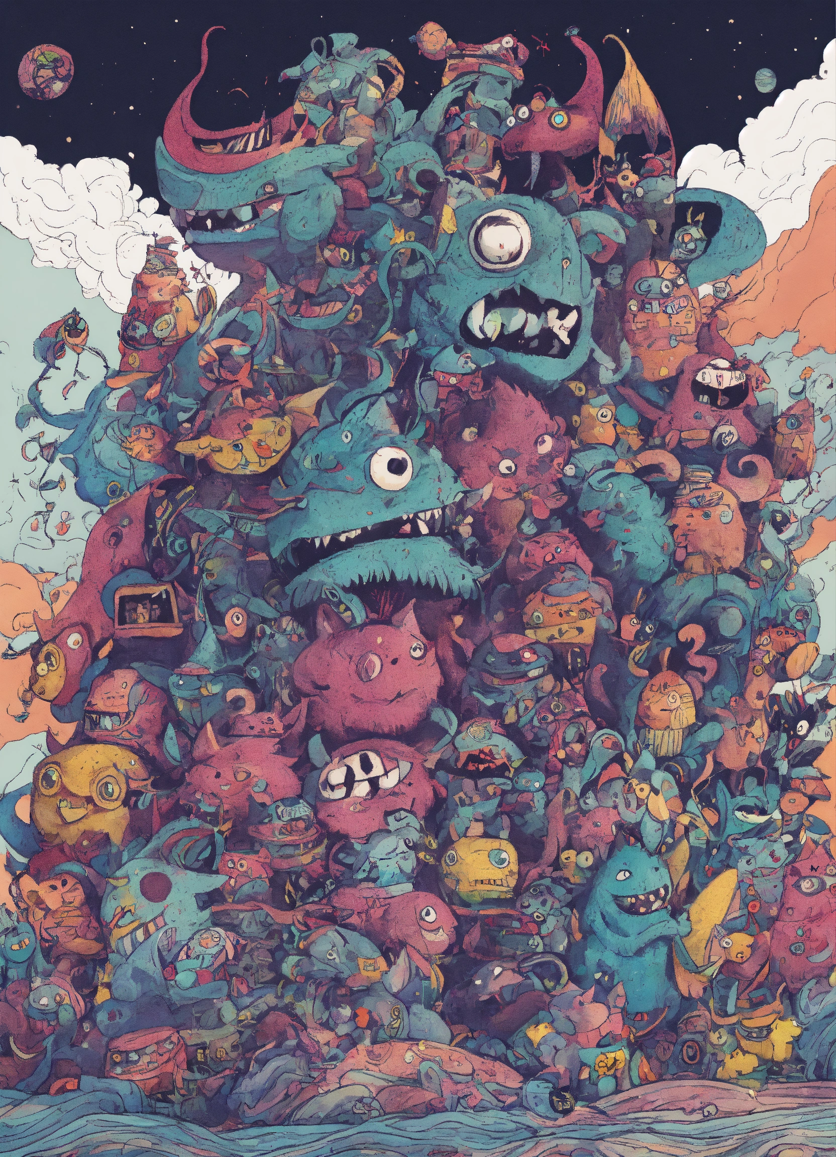 Lexica - Doodle monsters ink